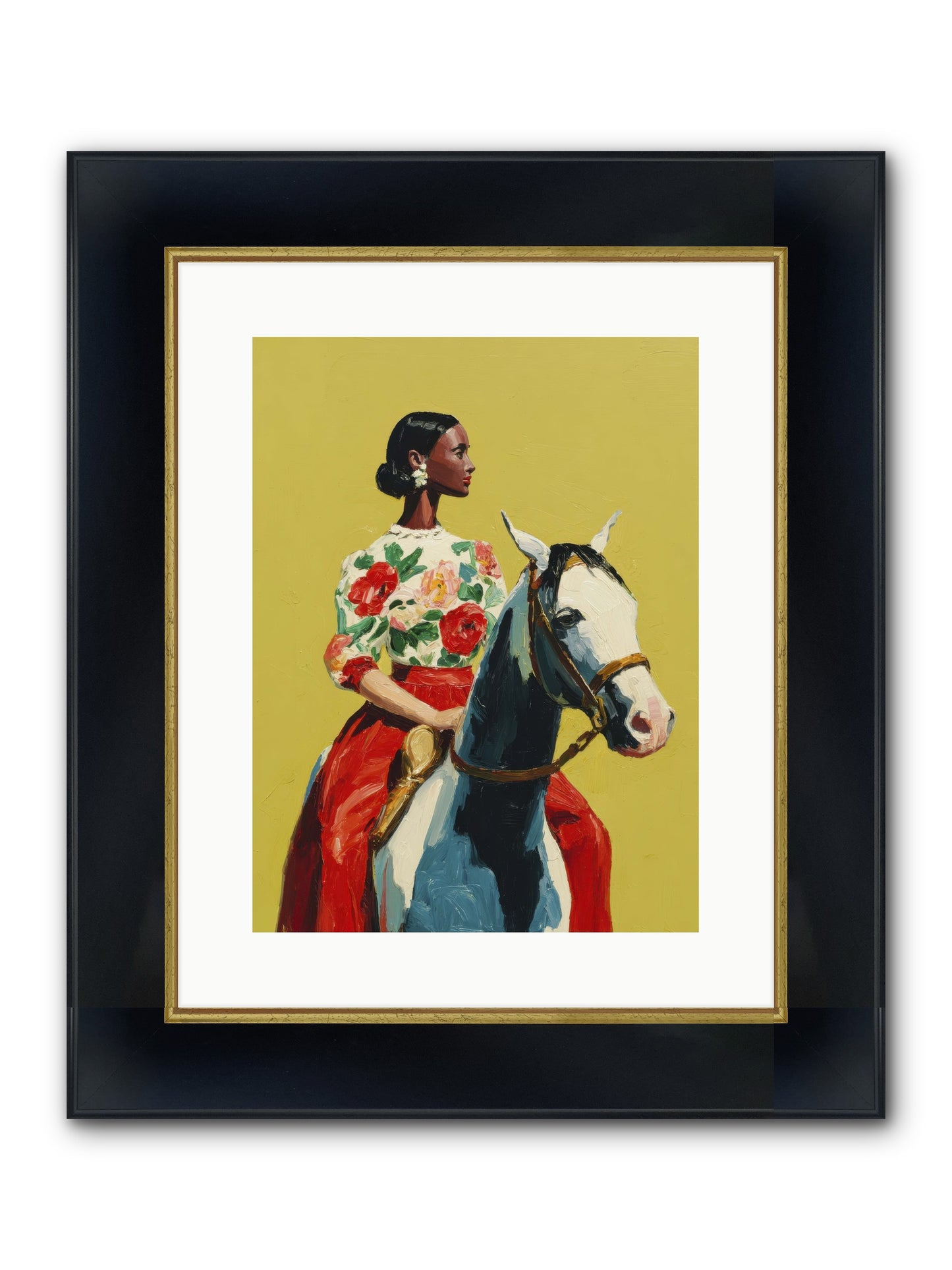 The Velvet Knowing Framed Print - Wide Black w/Gold 12x16