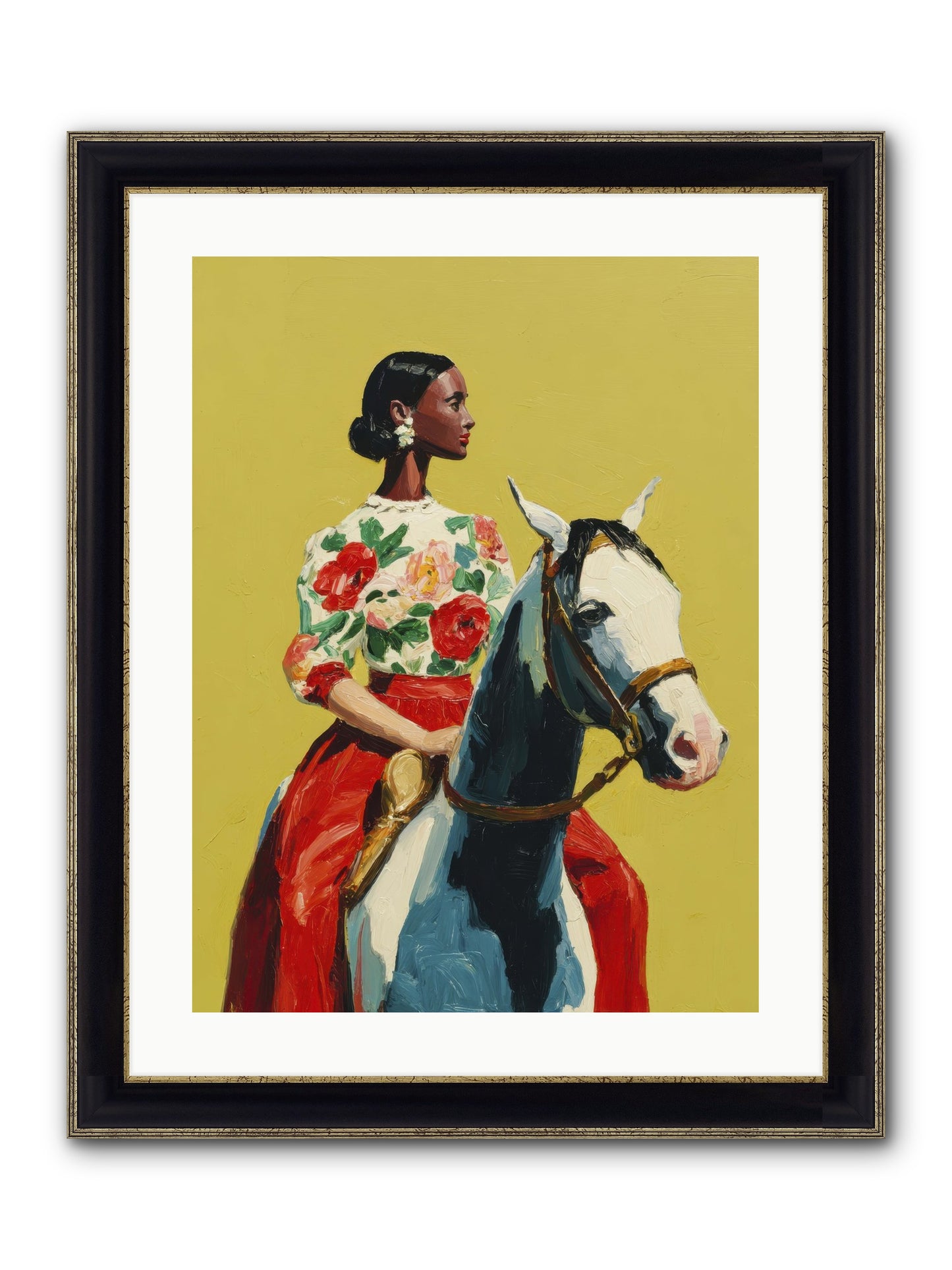 The Velvet Knowing Framed Print - Black & Gold 18x24