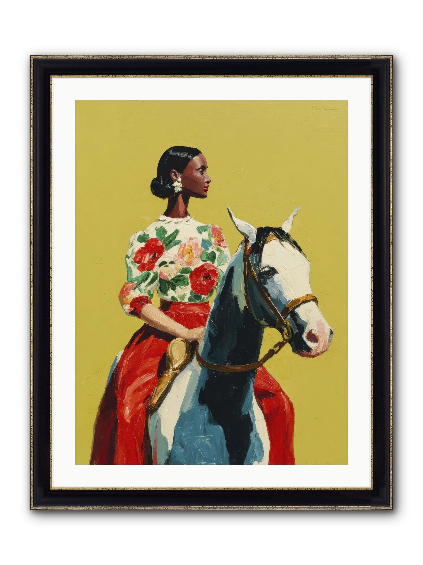 The Velvet Knowing Framed Print - Black & Gold 24x32