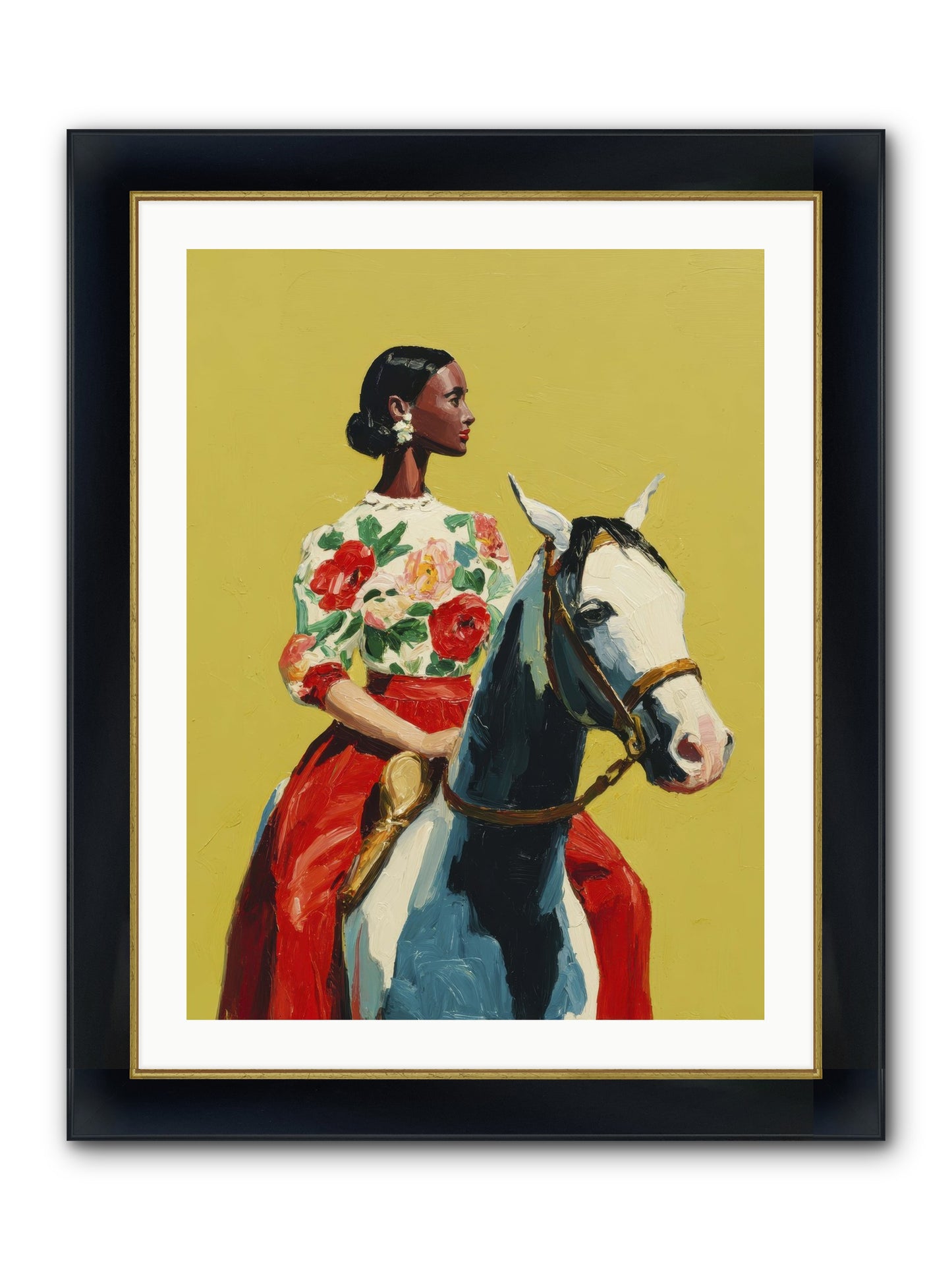The Velvet Knowing Framed Print - Wide Black w/Gold 24x32