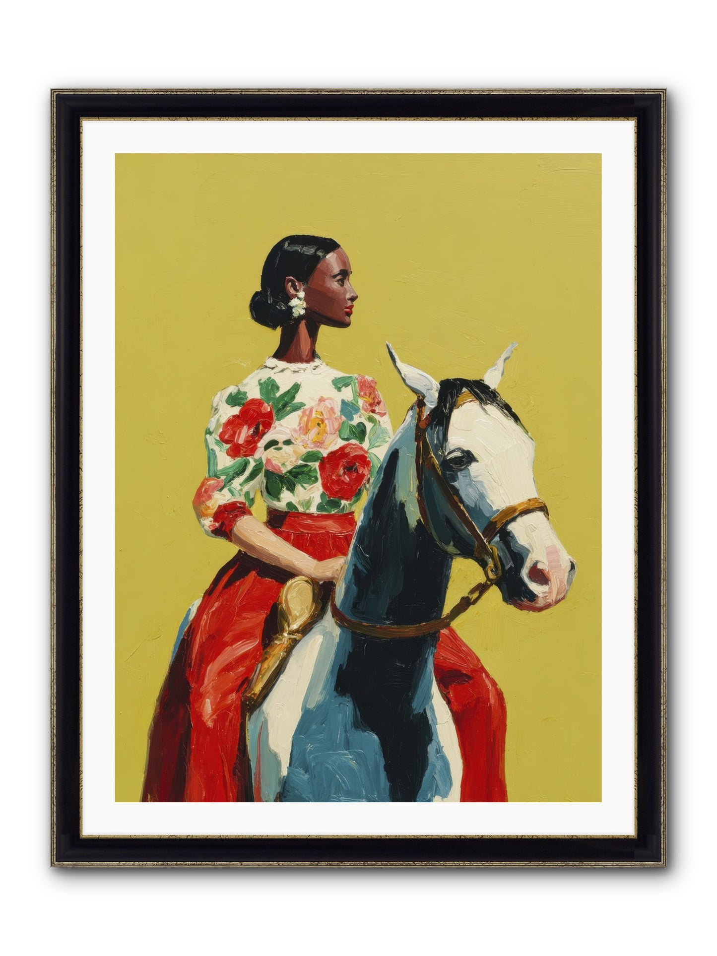 The Velvet Knowing Framed Print - Black & Gold 30x40