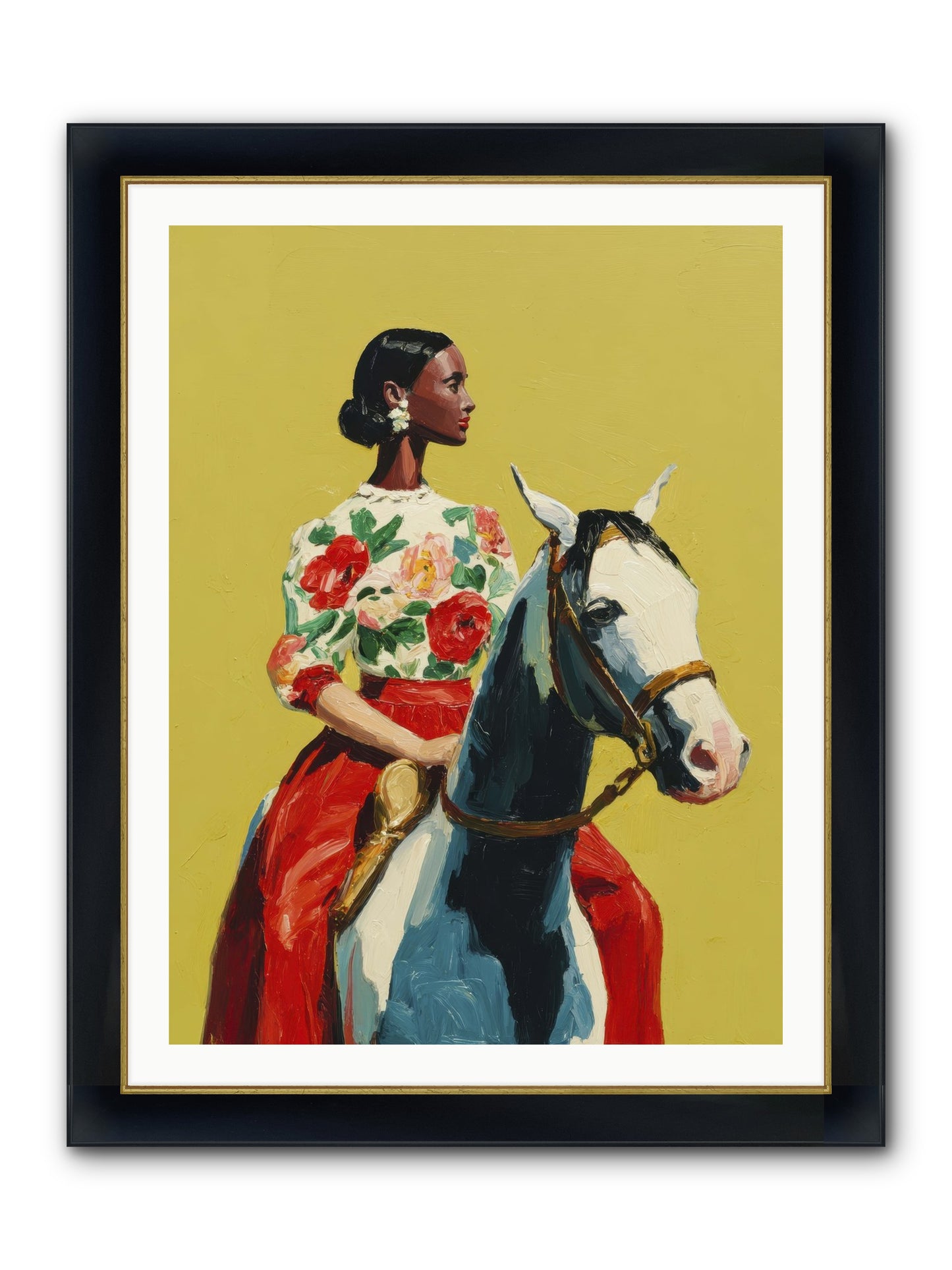 The Velvet Knowing Framed Print - Wide Black w/Gold 30x40