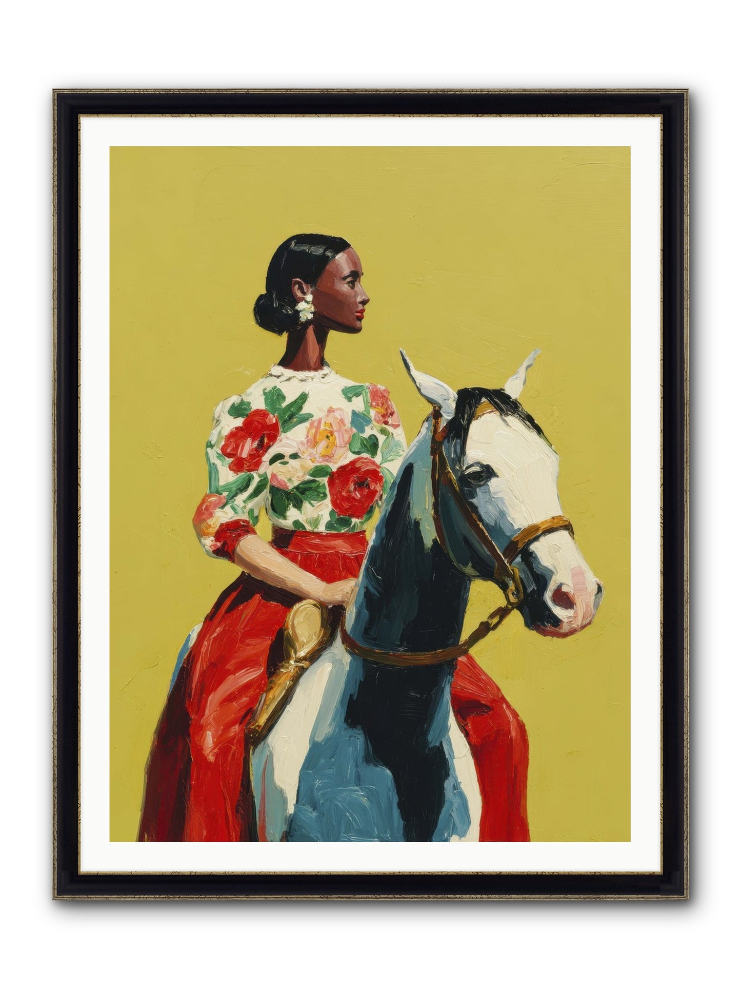 The Velvet Knowing Framed Print - Black & Gold 36x48