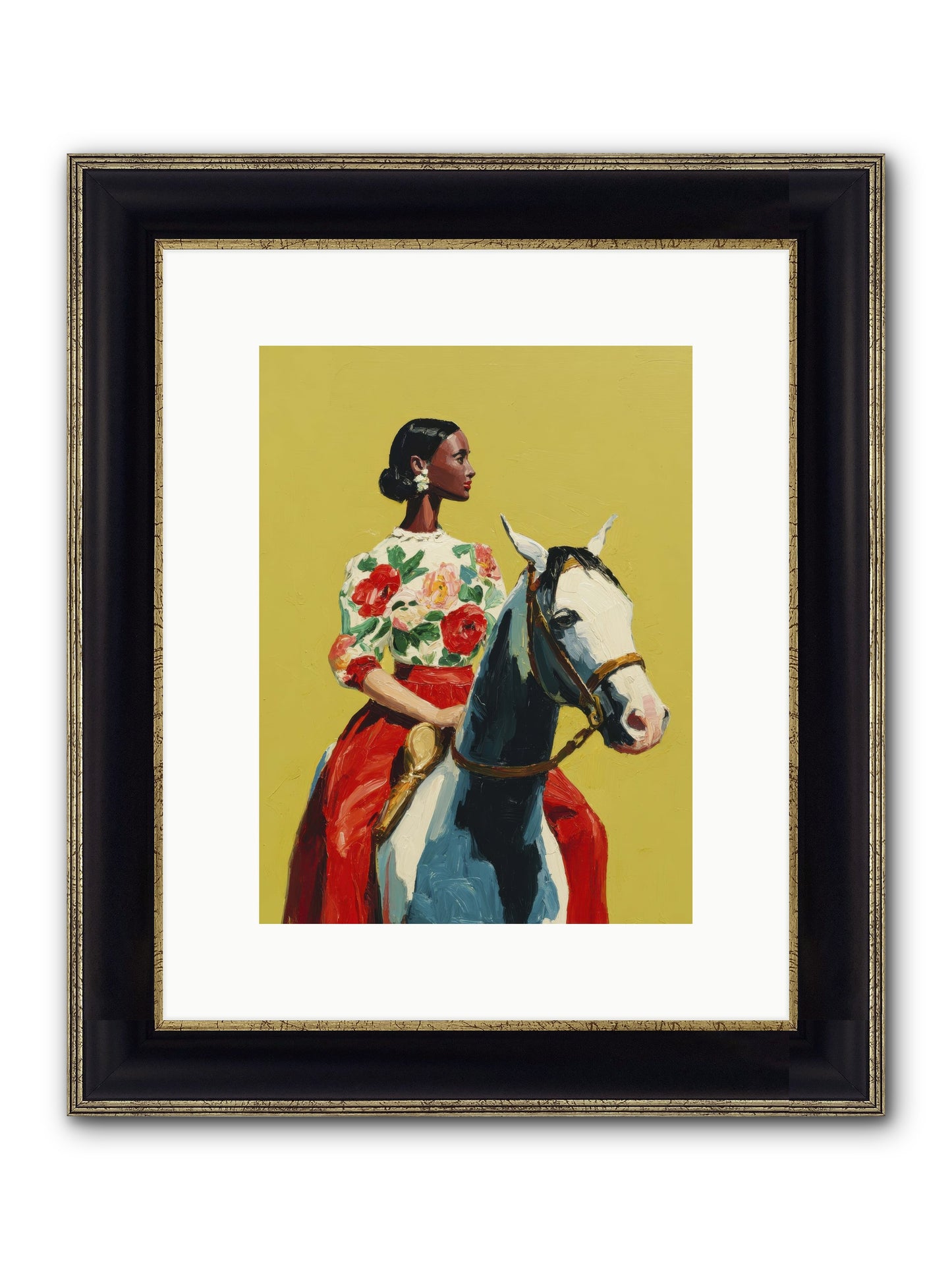 The Velvet Knowing Framed Print - Black & Gold 9x12