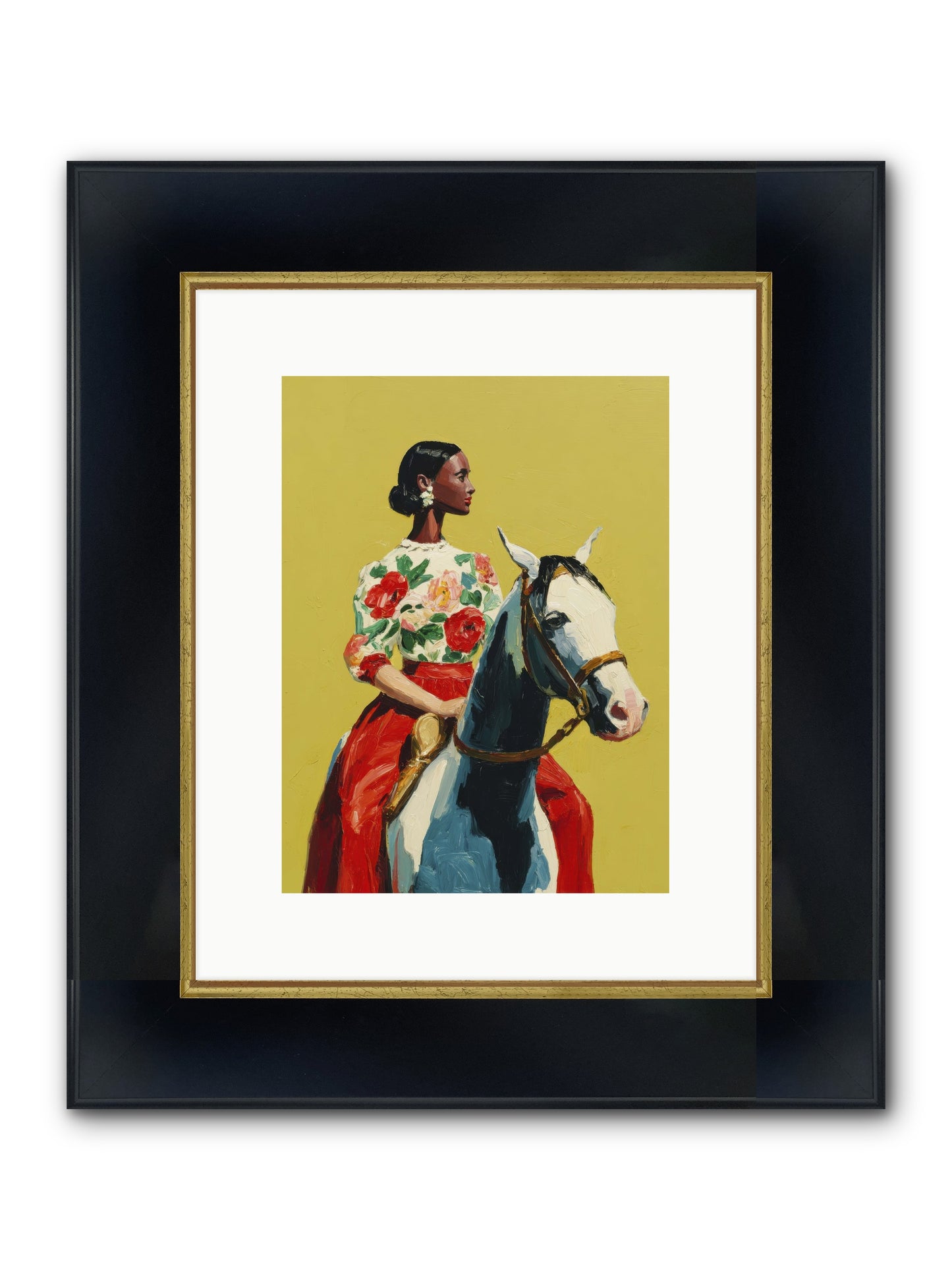 The Velvet Knowing Framed Print - Wide Black w/Gold 9x12