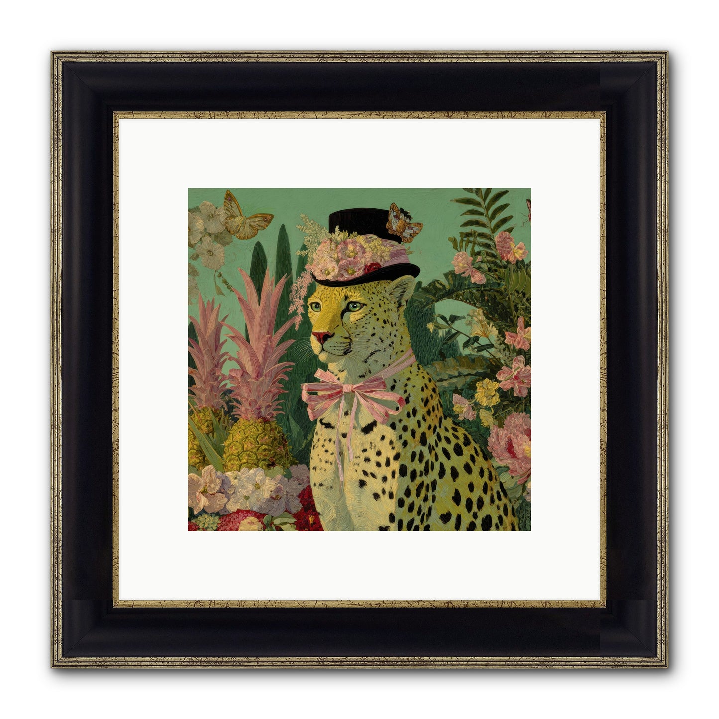 The Velvet Ledger Framed Print - Black & Gold 10x10