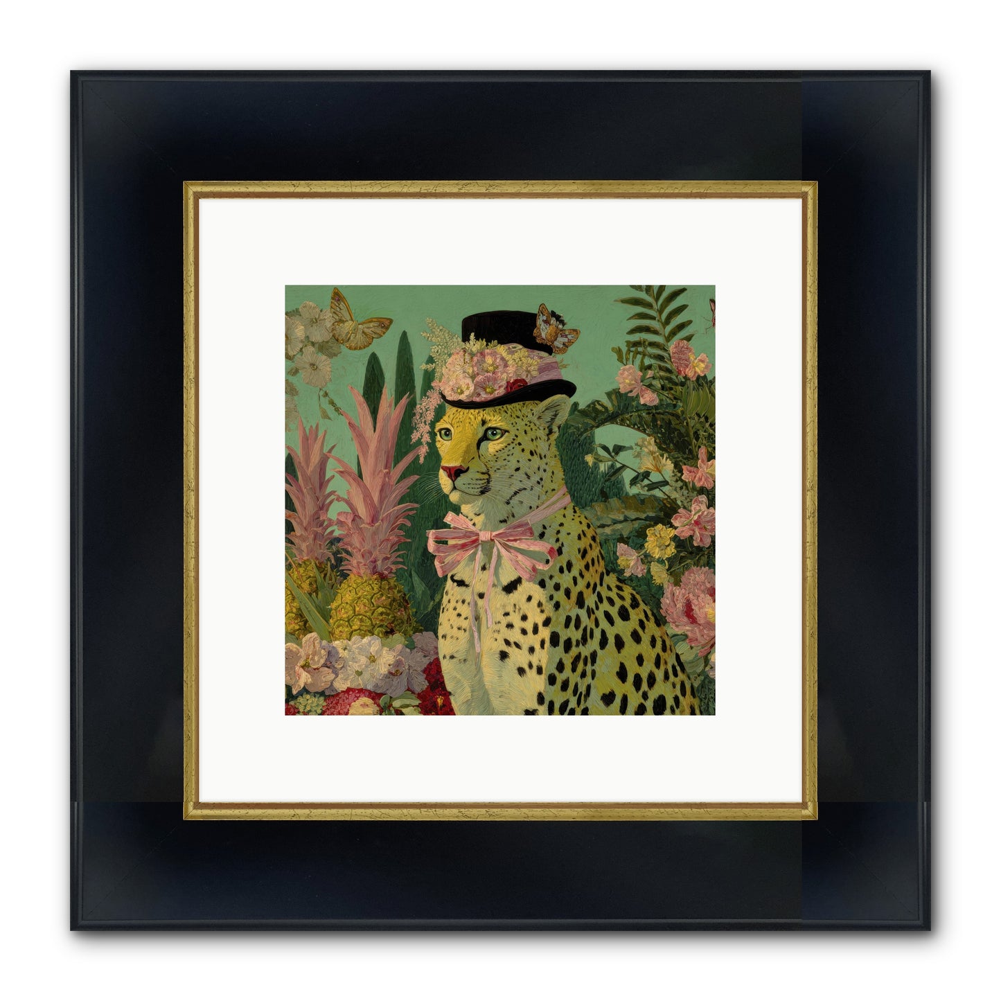 The Velvet Ledger Framed Print - Wide Black w/Gold 10x10