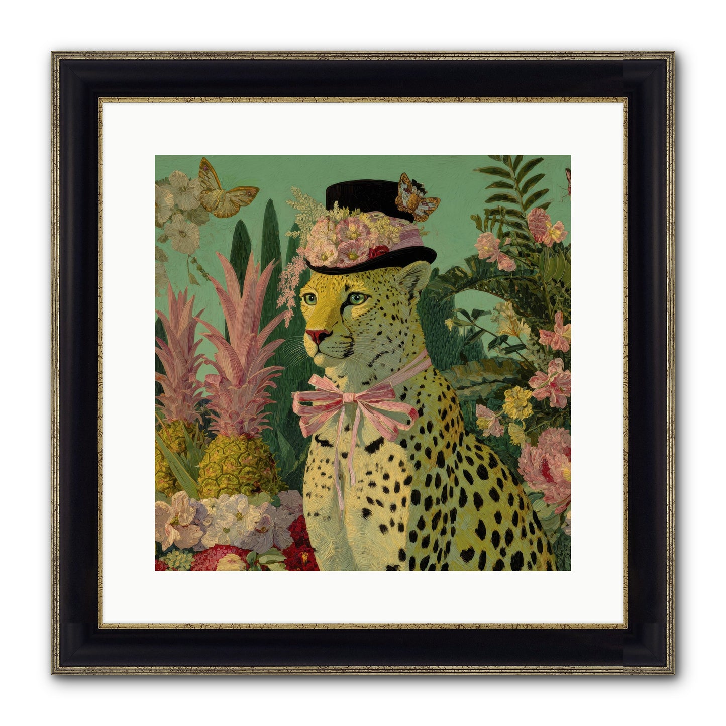 The Velvet Ledger Framed Print - Black & Gold 16x16