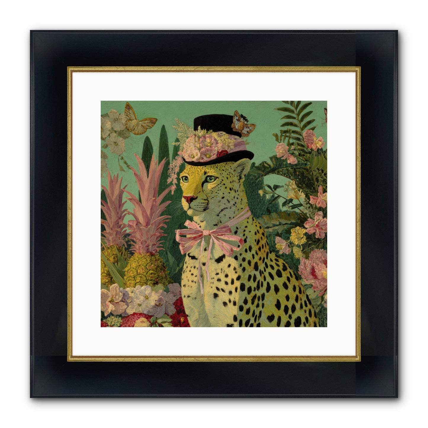 The Velvet Ledger Framed Print - Wide Black w/Gold 16x16