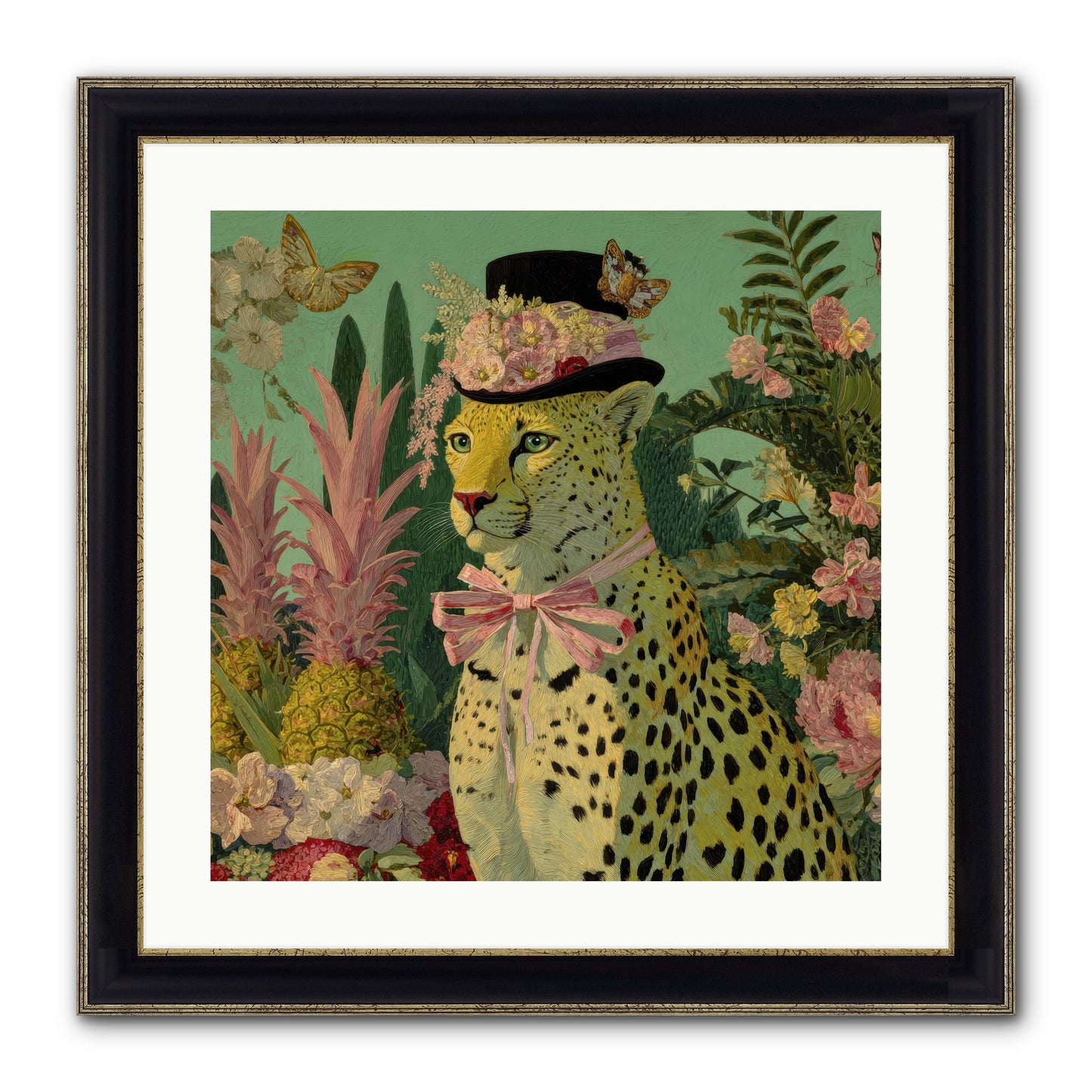 The Velvet Ledger Framed Print - Black & Gold 20x20
