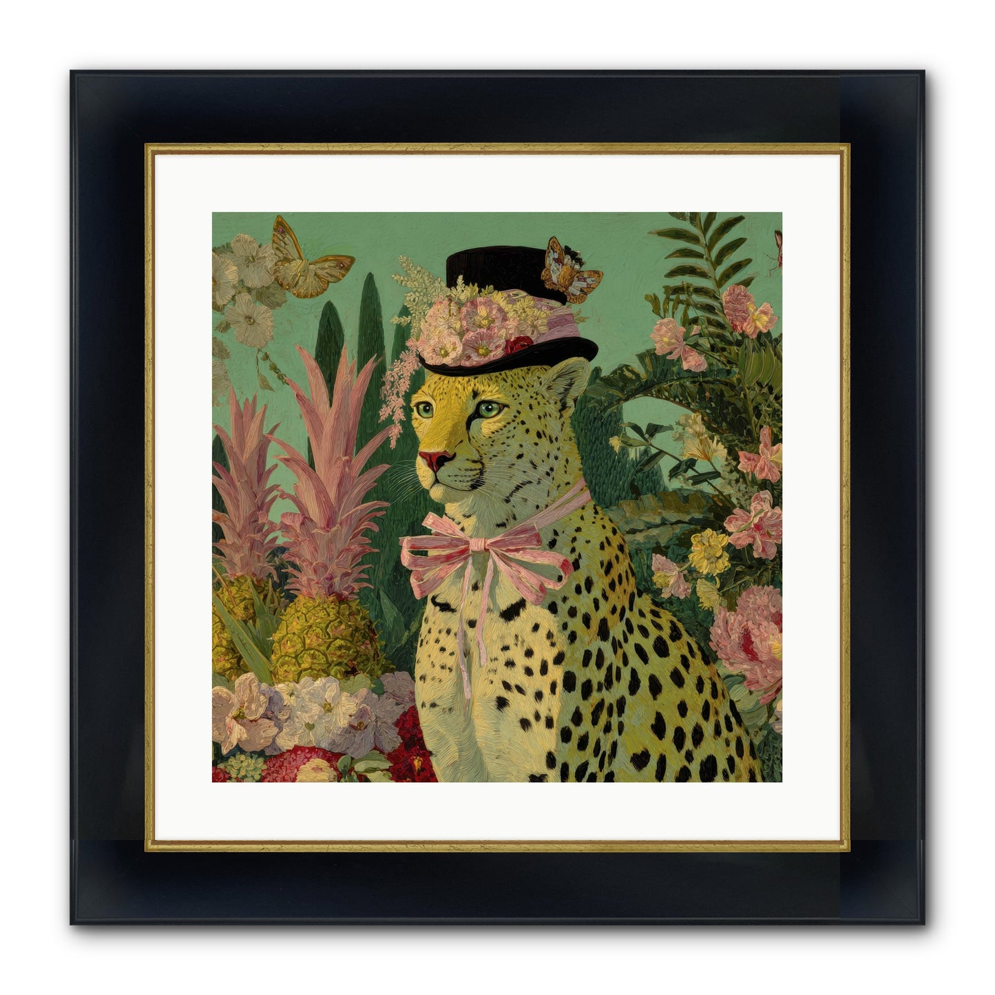 The Velvet Ledger Framed Print - Wide Black w/Gold 20x20
