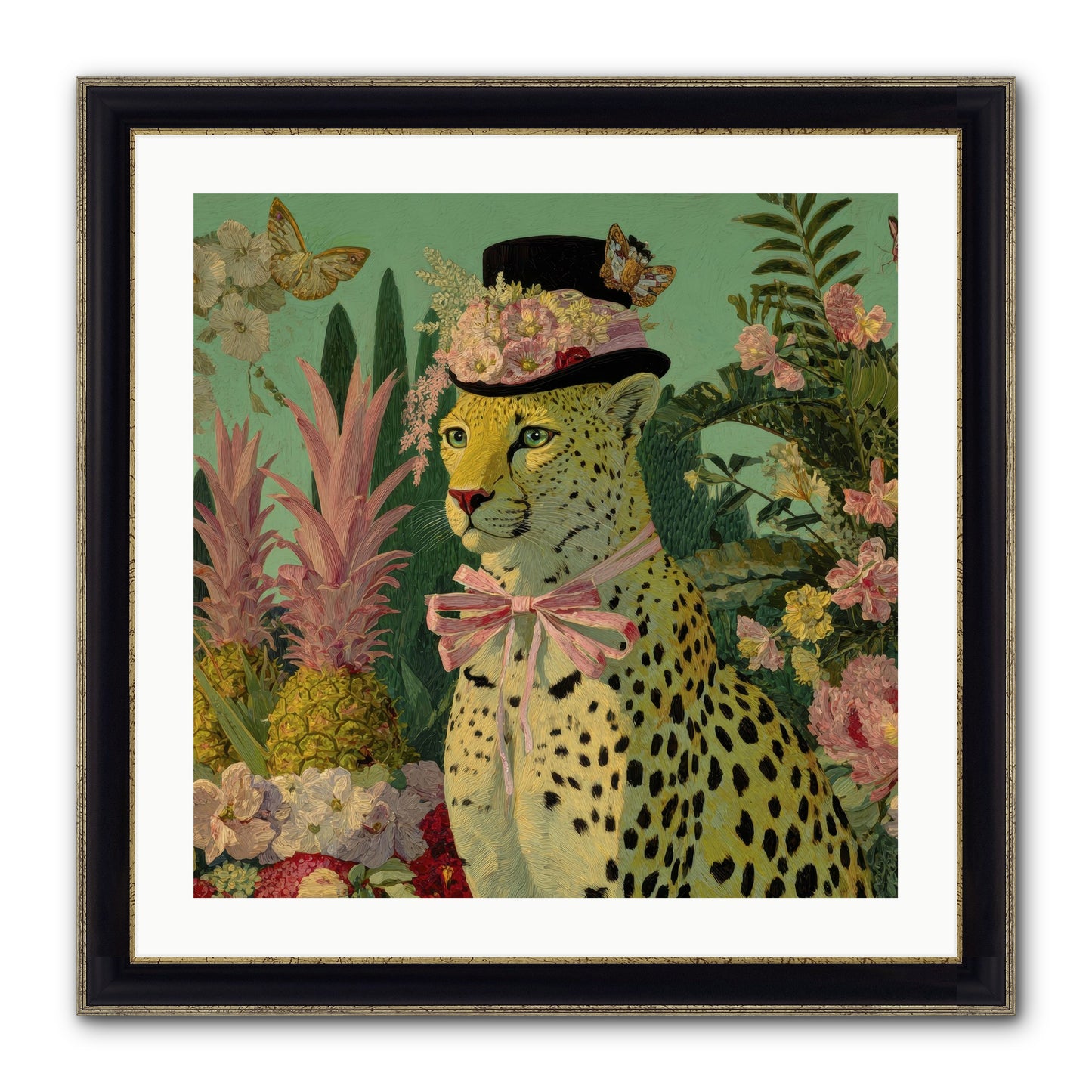 The Velvet Ledger Framed Print - Black & Gold 24x24