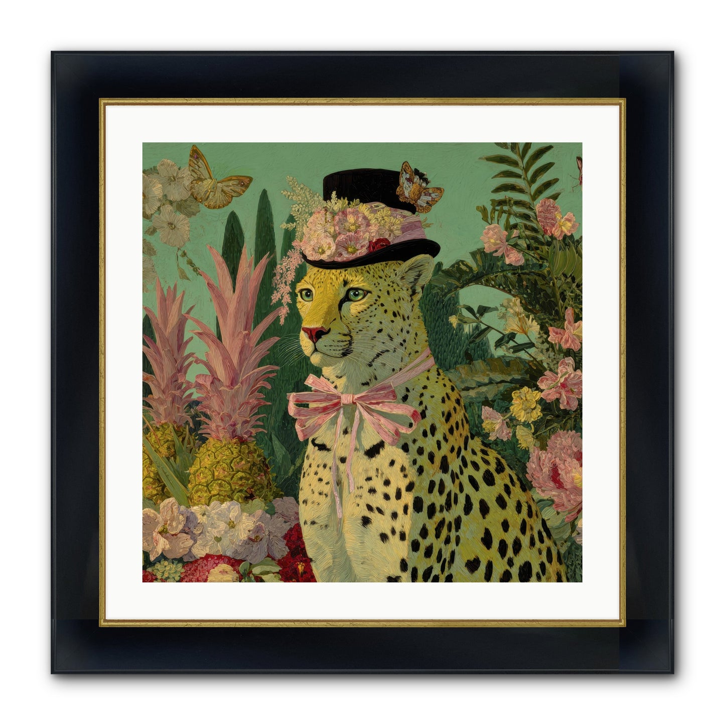 The Velvet Ledger Framed Print - Wide Black w/Gold 24x24