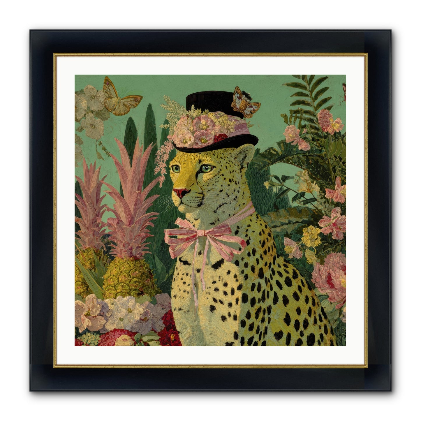 The Velvet Ledger Framed Print - Wide Black w/Gold 30x30