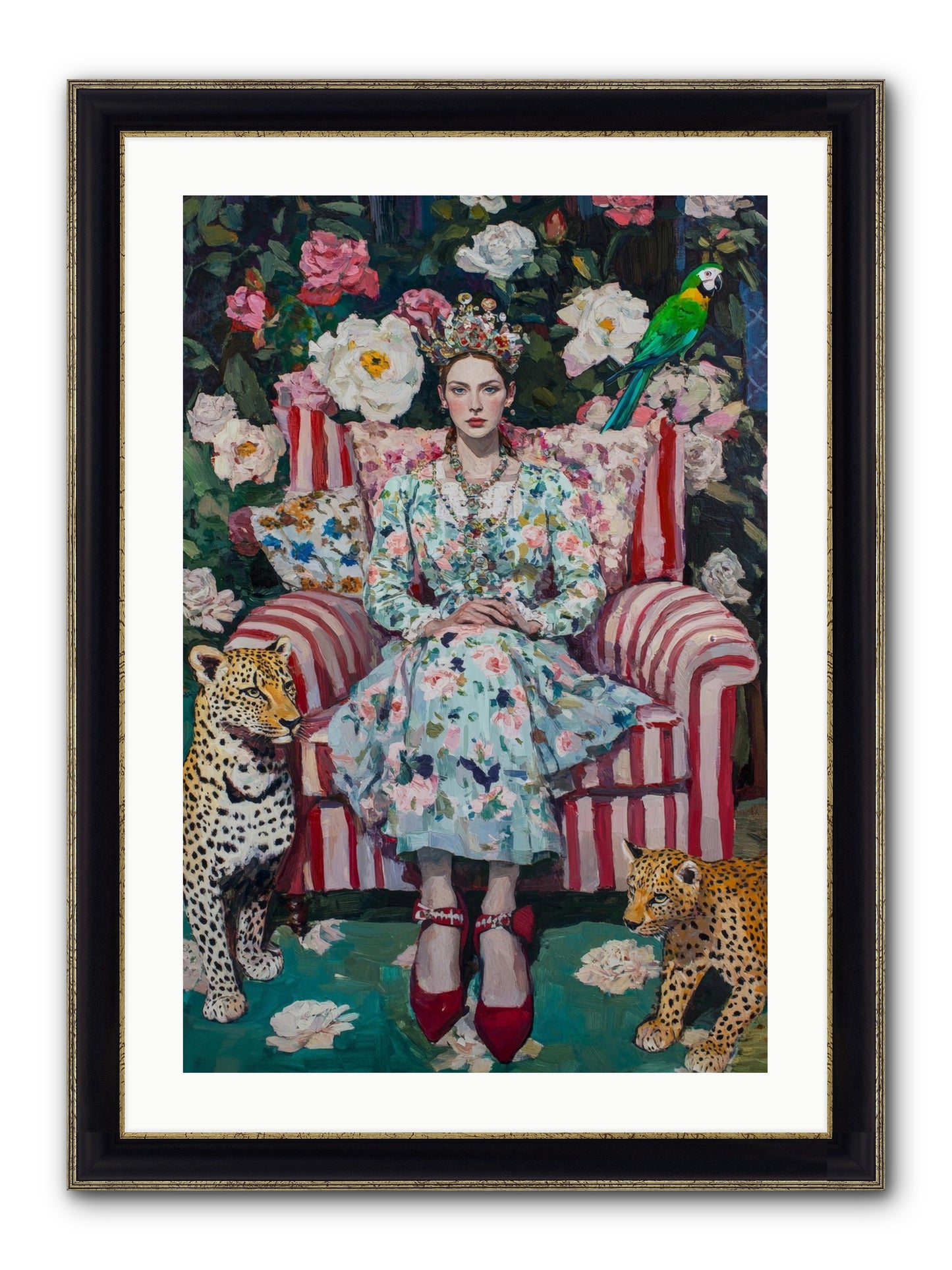 The Velvet Light Framed Print - Black & Gold 20x30
