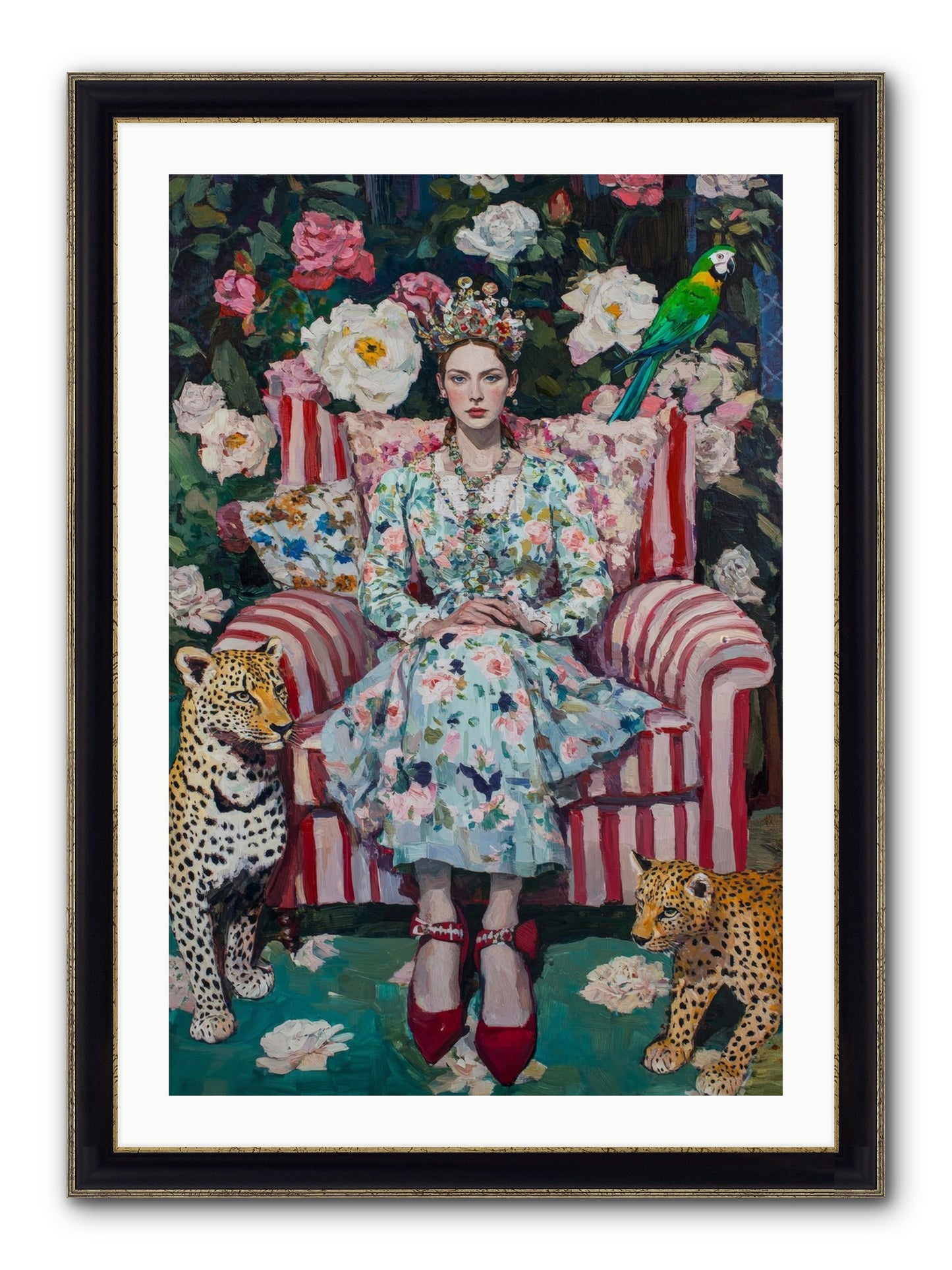 The Velvet Light Framed Print - Black & Gold 24x36