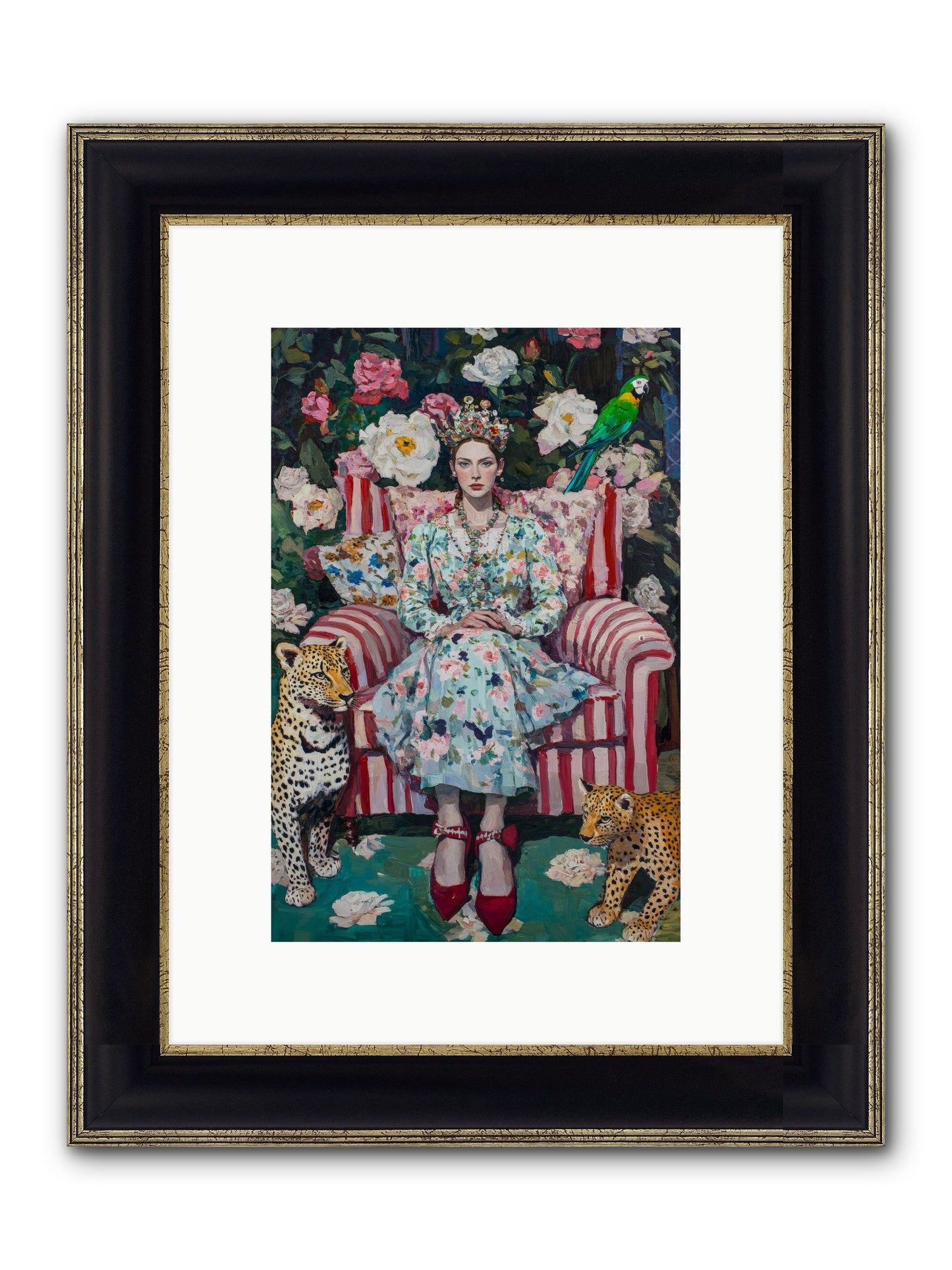 The Velvet Light Framed Print - Black & Gold 8x12