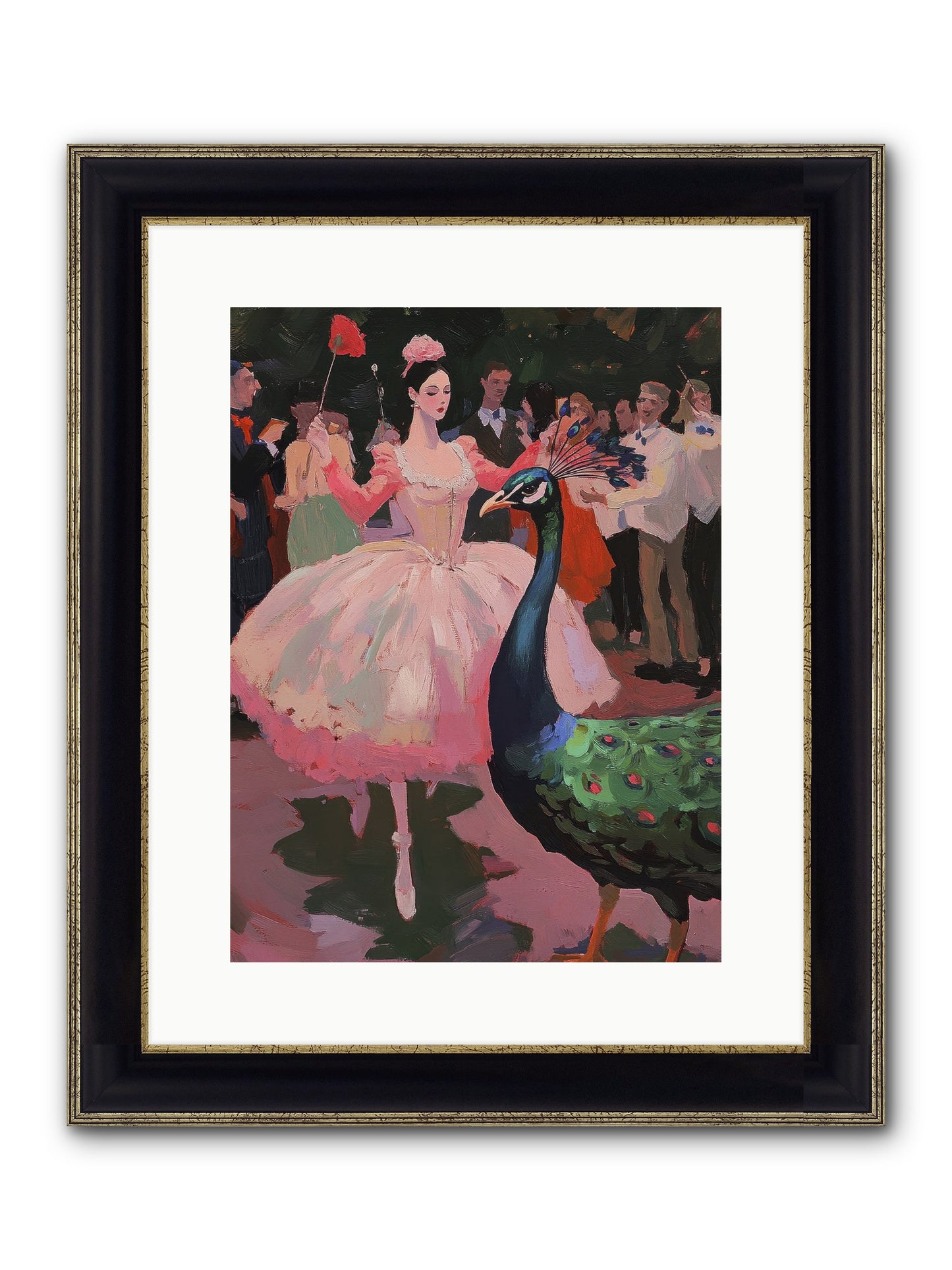 The Velvet Meridian Framed Print - Black & Gold 12x16