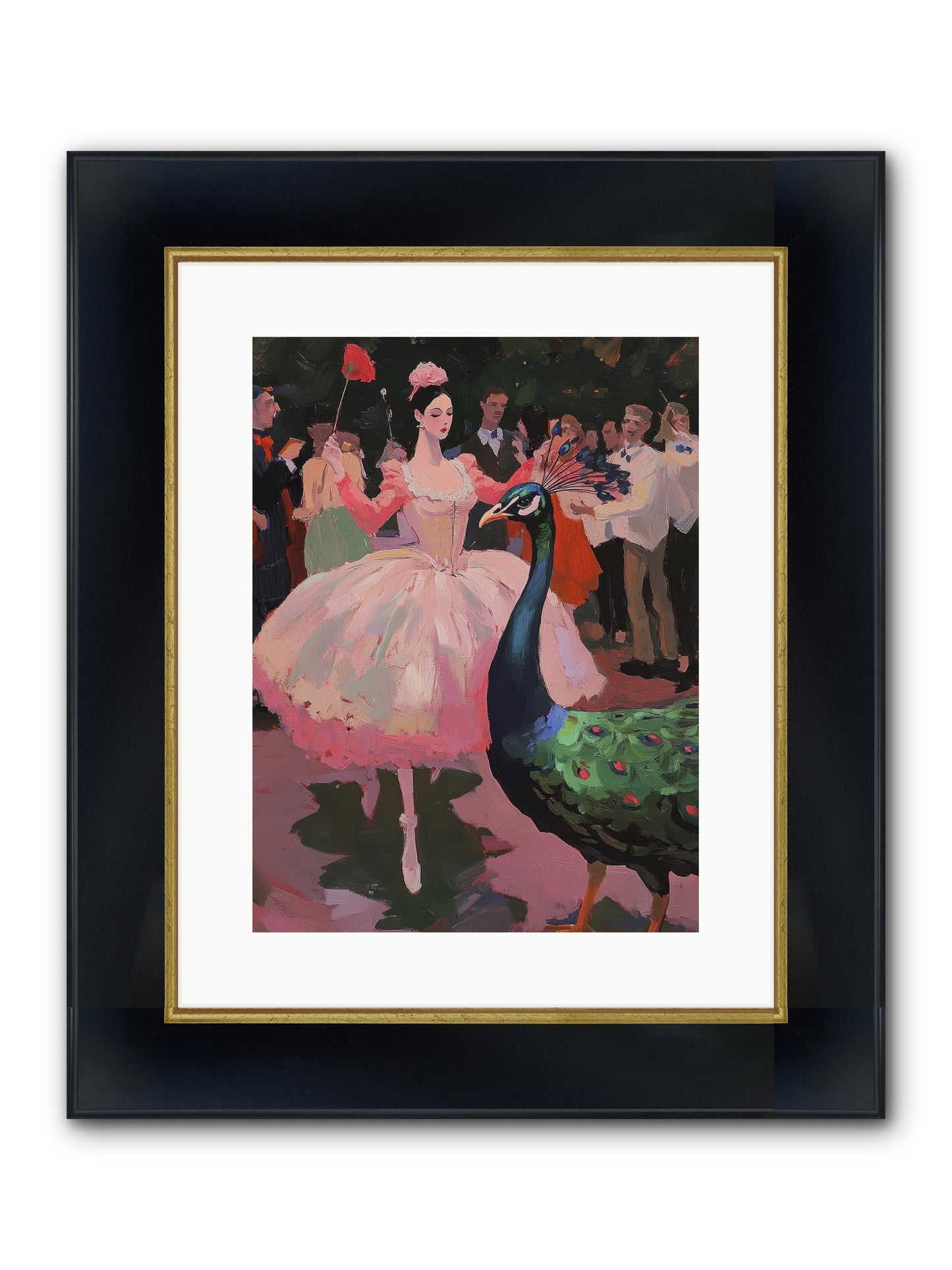 The Velvet Meridian Framed Print - Wide Black w/Gold 12x16
