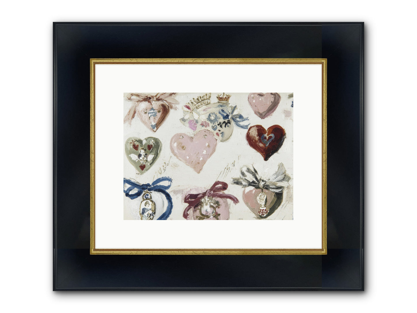 The Velvet Note Framed Print - Wide Black w/Gold 12x9