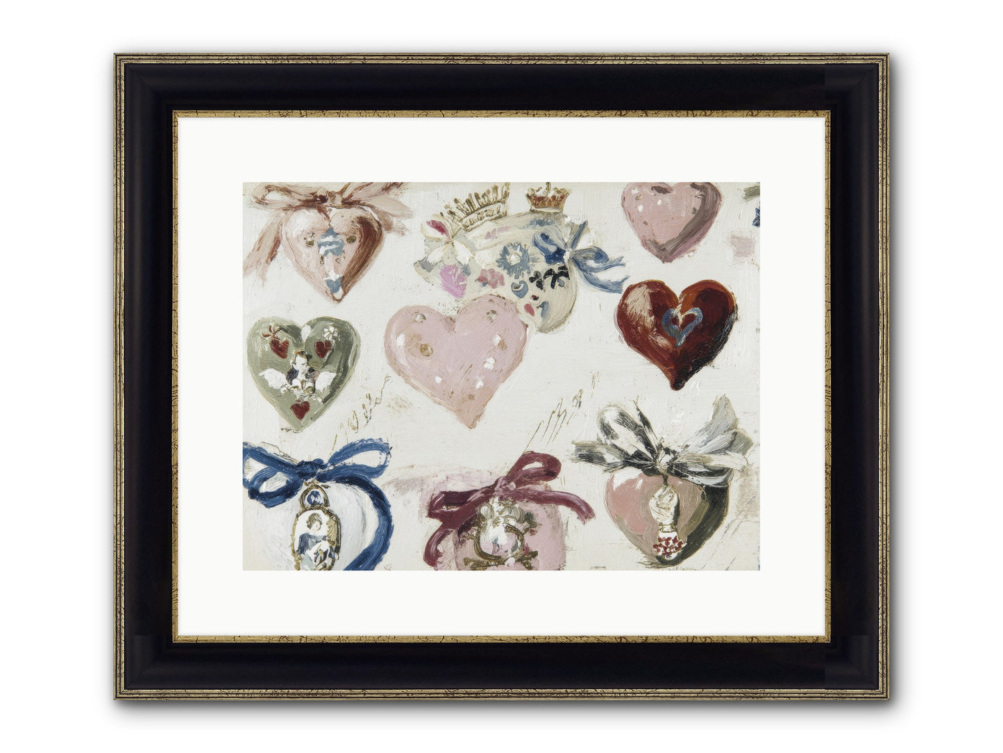 The Velvet Note Framed Print - Black & Gold 16x12