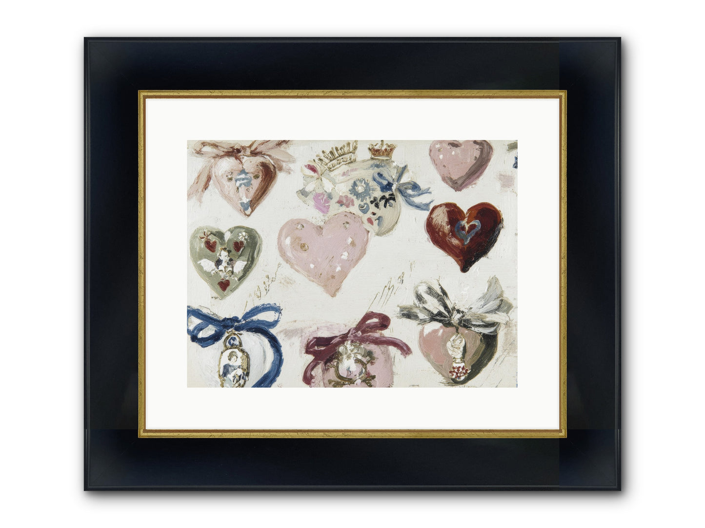 The Velvet Note Framed Print - Wide Black w/Gold 16x12
