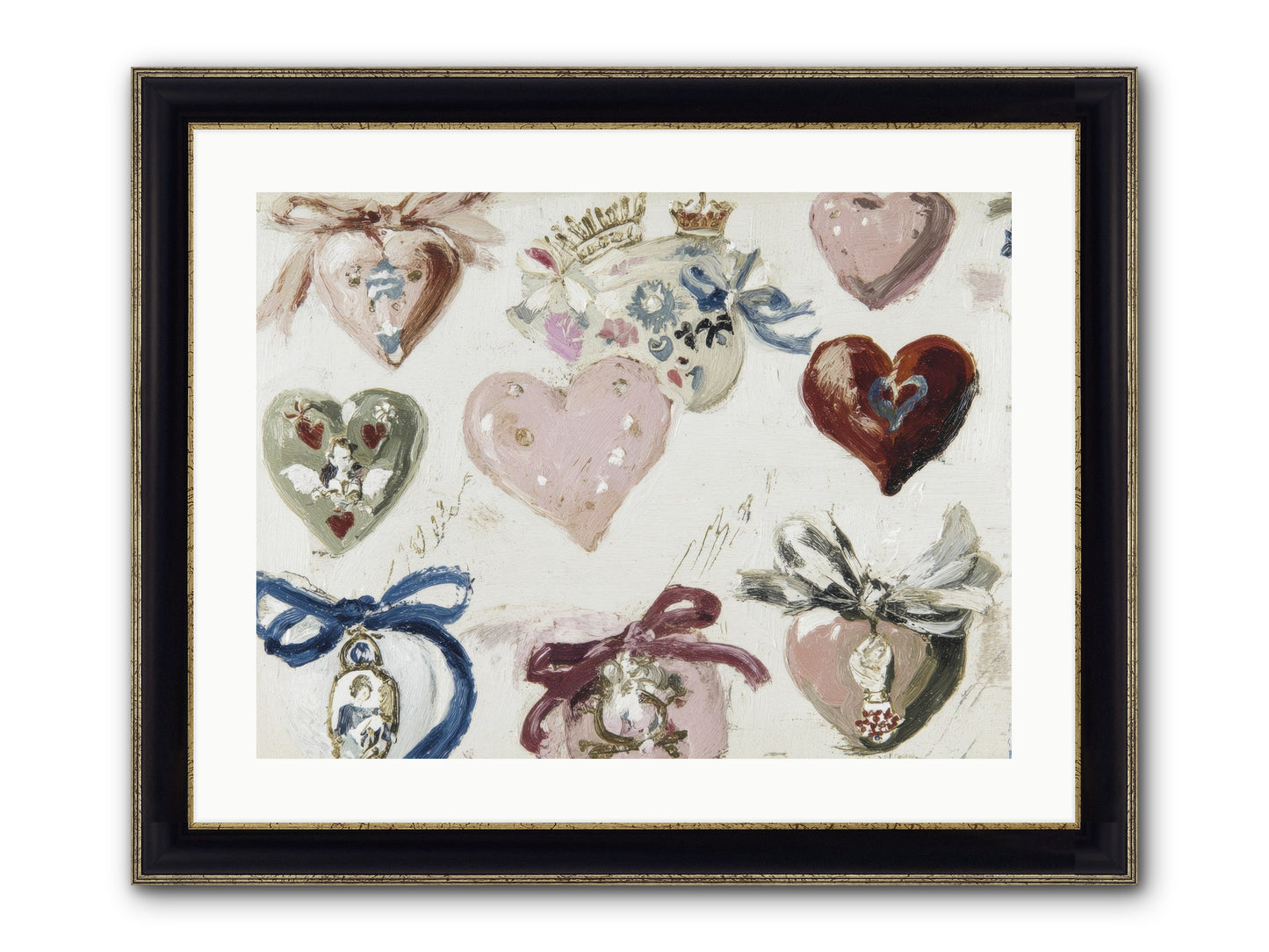 The Velvet Note Framed Print - Black & Gold 24x18
