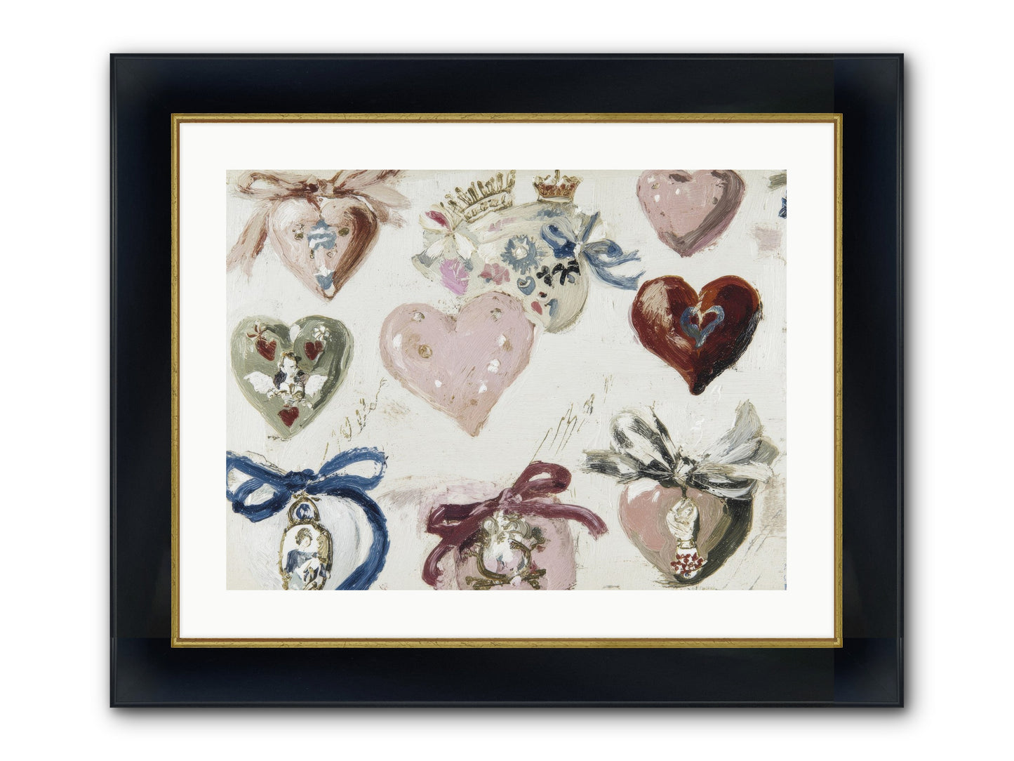 The Velvet Note Framed Print - Wide Black w/Gold 24x18