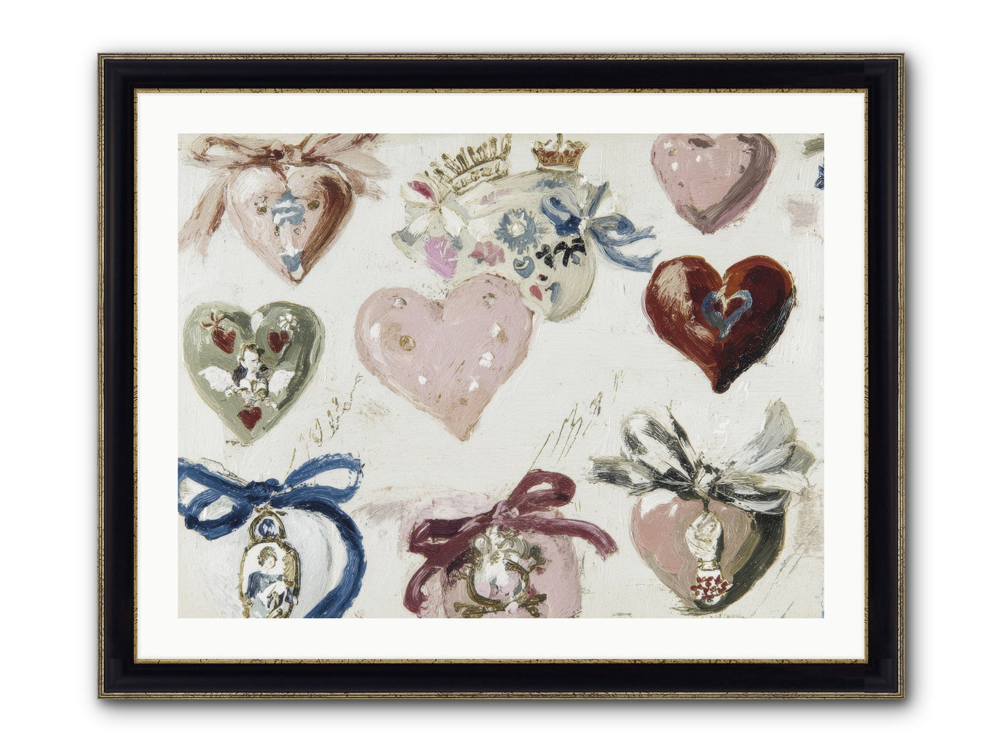 The Velvet Note Framed Print - Black & Gold 32x24
