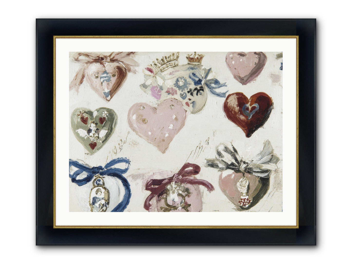 The Velvet Note Framed Print - Wide Black w/Gold 32x24