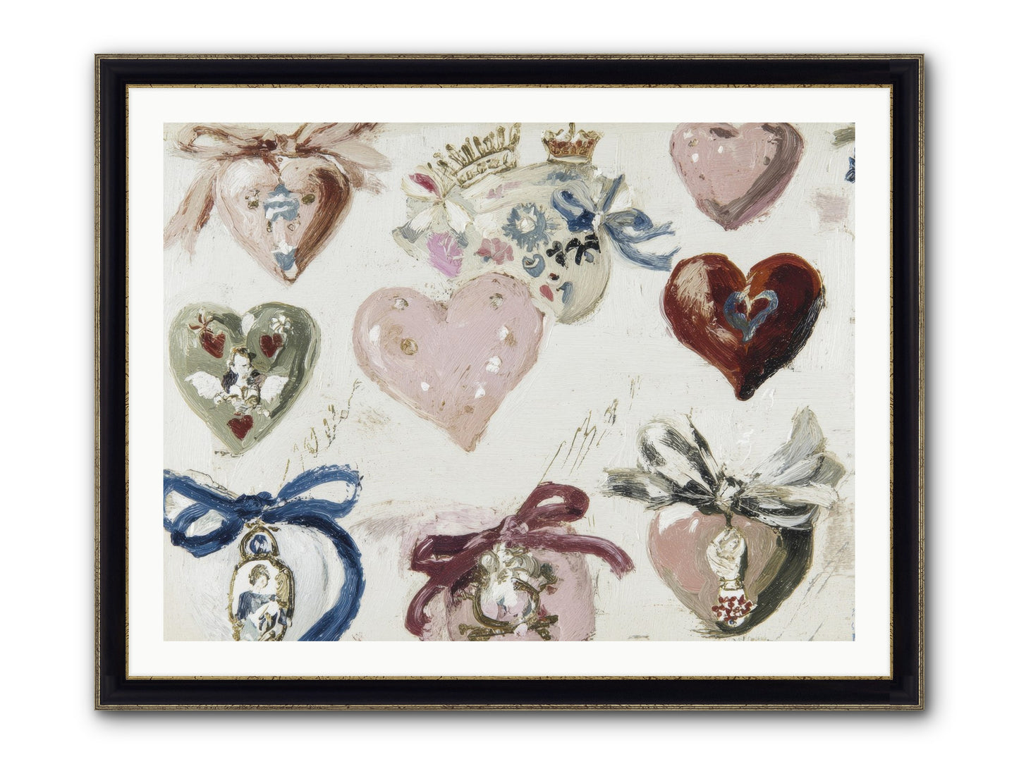 The Velvet Note Framed Print - Black & Gold 40x30