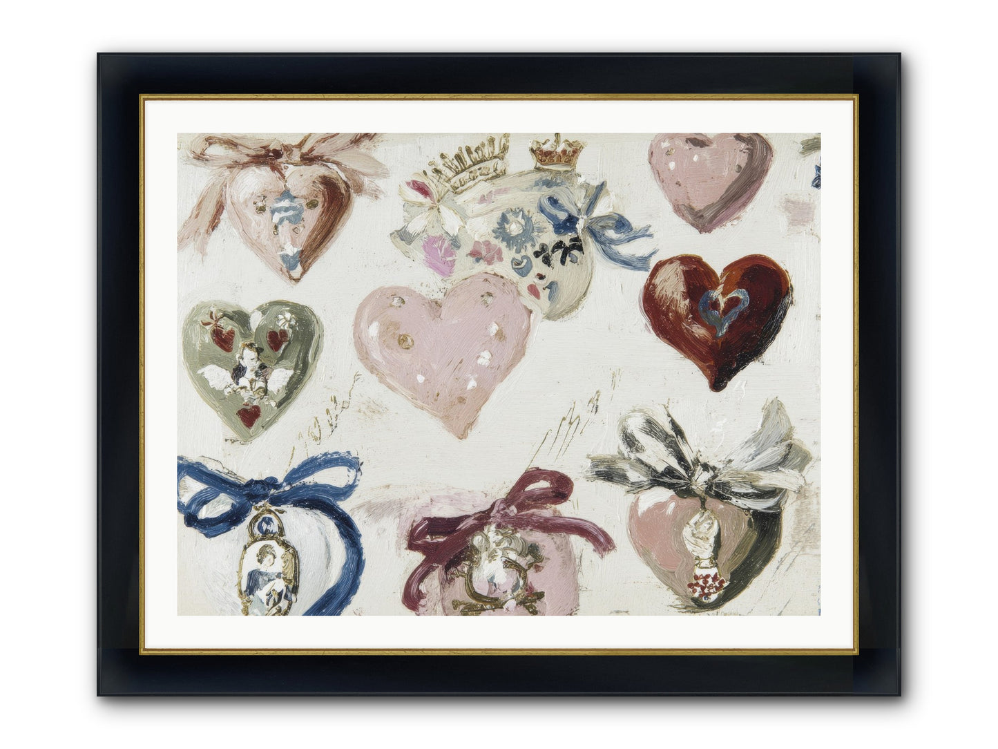 The Velvet Note Framed Print - Wide Black w/Gold 40x30