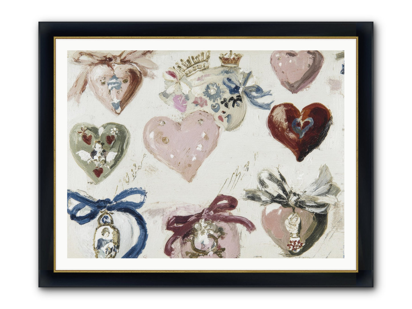The Velvet Note Framed Print - Wide Black w/Gold 48x36
