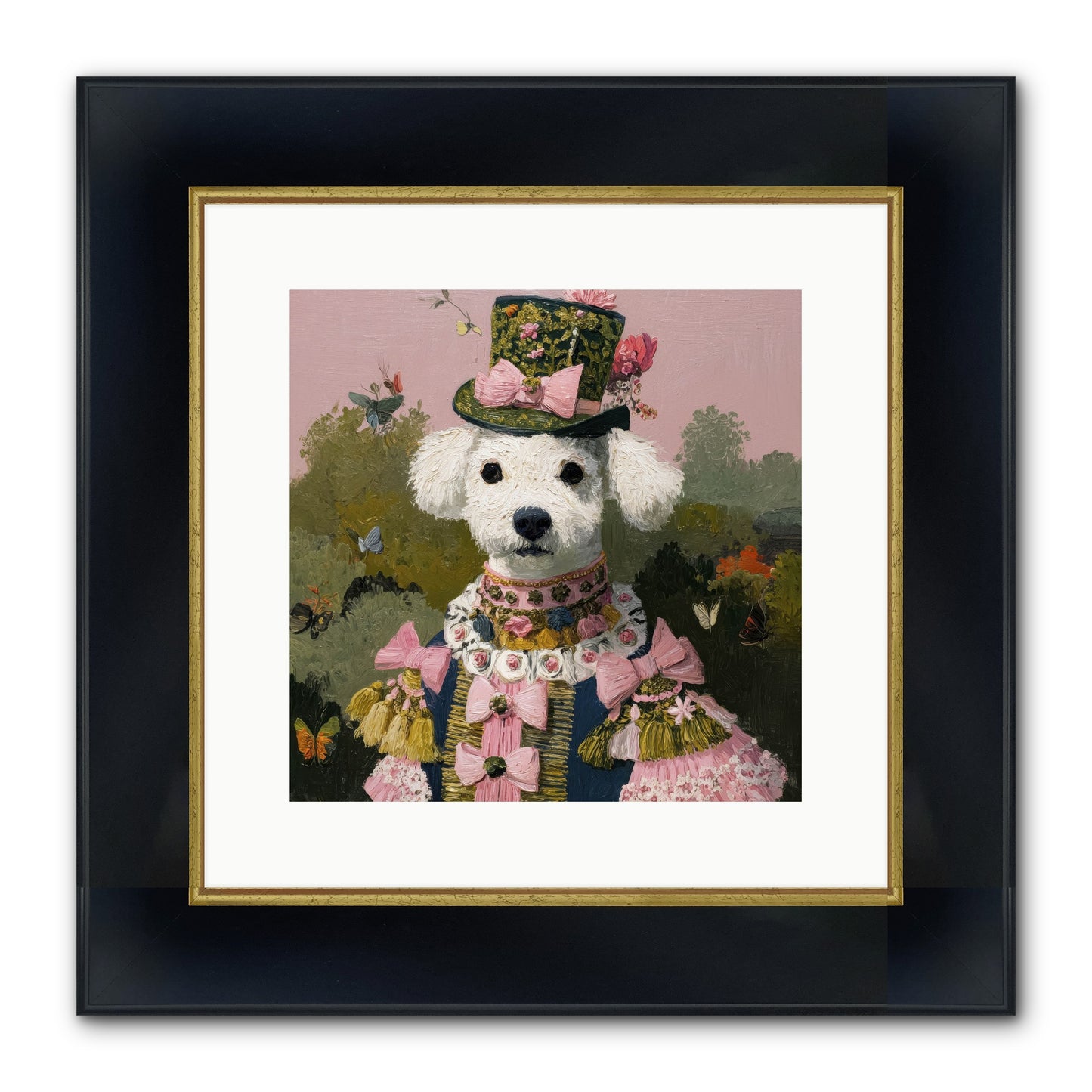 The Velvet Parlour Framed Print - Wide Black w/Gold 12x12