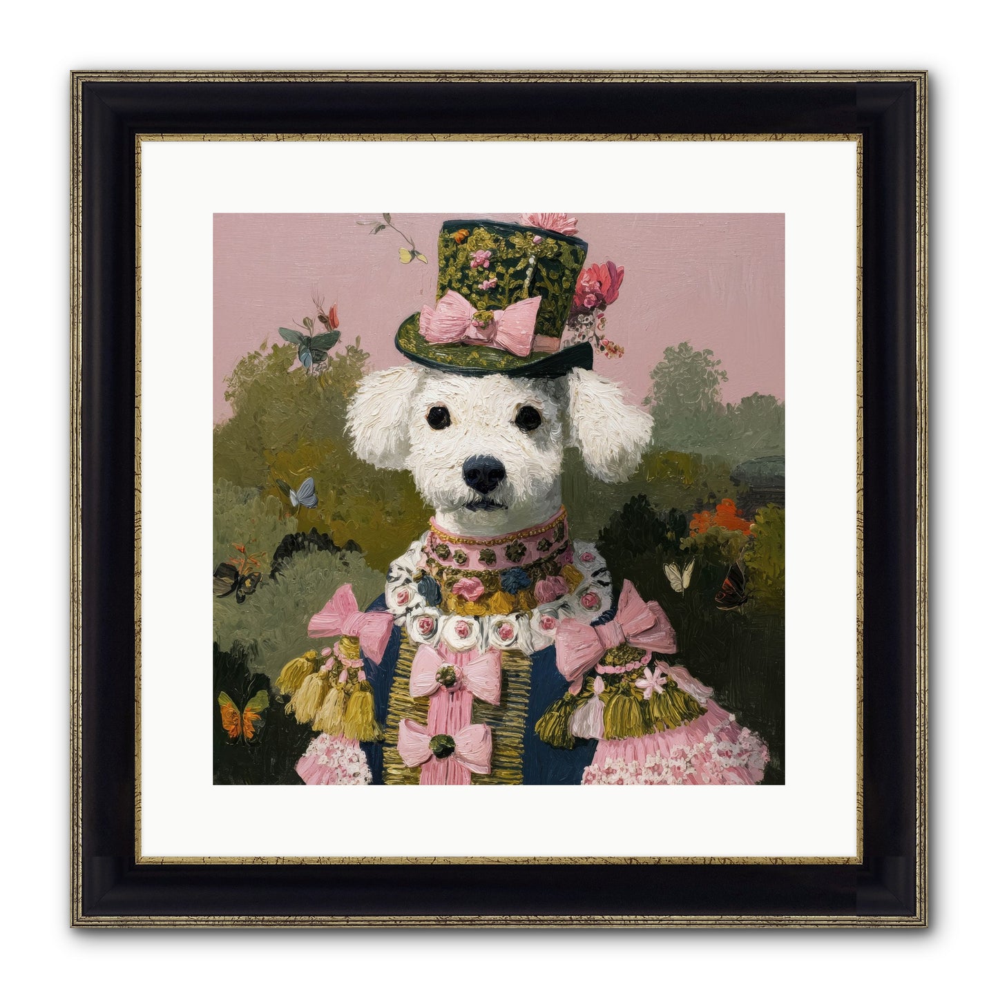 The Velvet Parlour Framed Print - Black & Gold 16x16