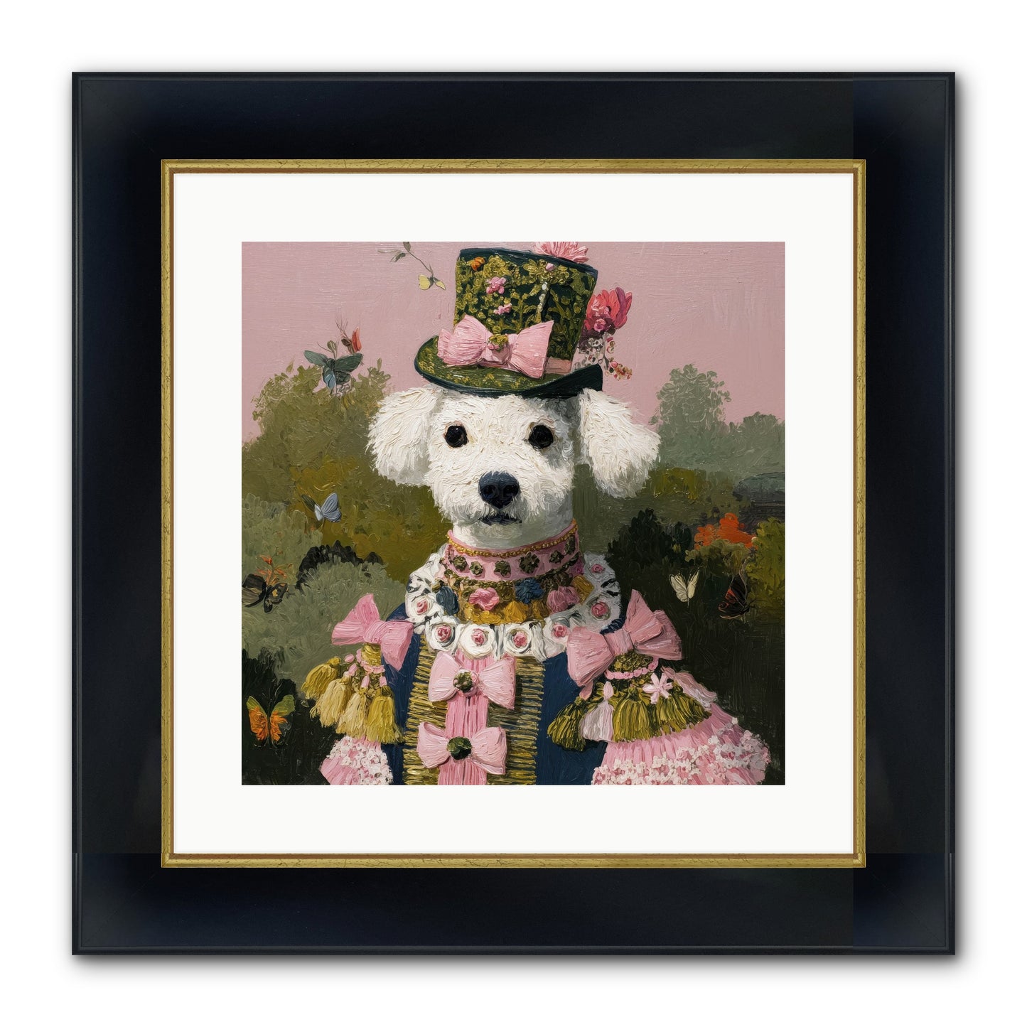 The Velvet Parlour Framed Print - Wide Black w/Gold 16x16