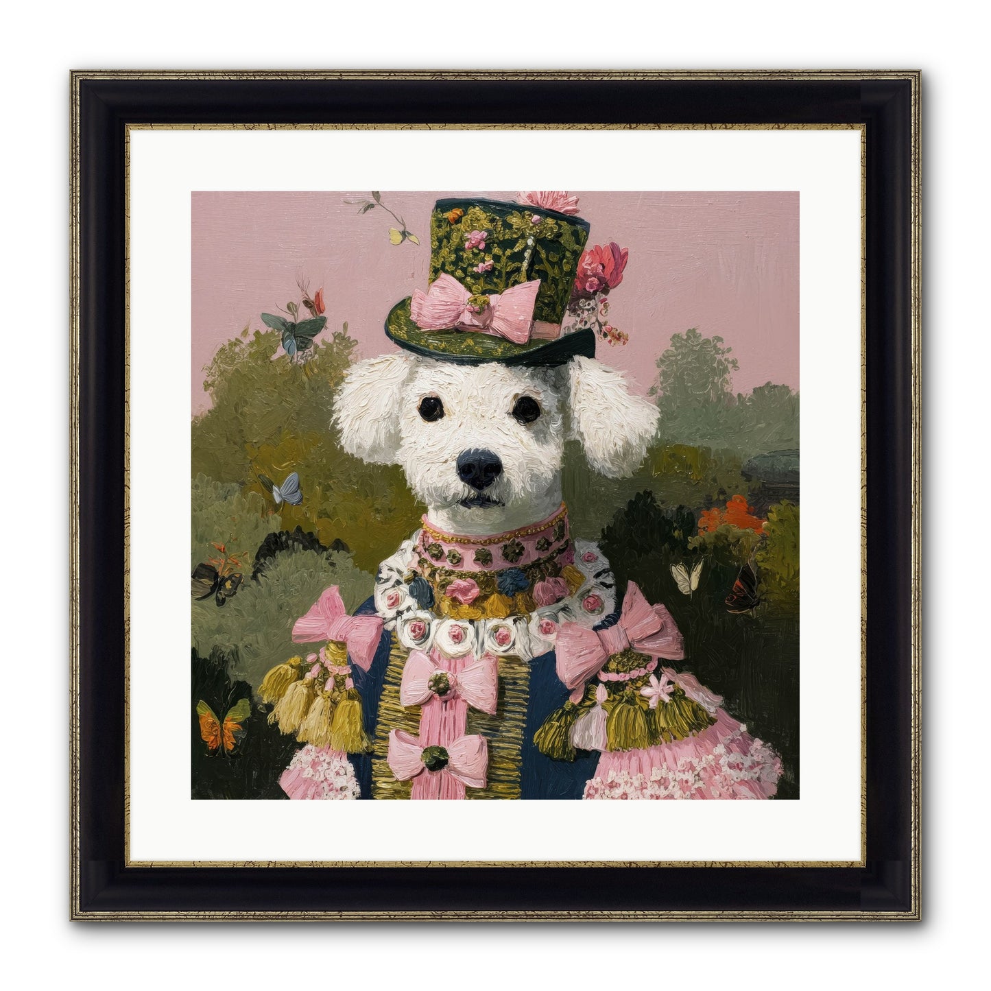 The Velvet Parlour Framed Print - Black & Gold 20x20