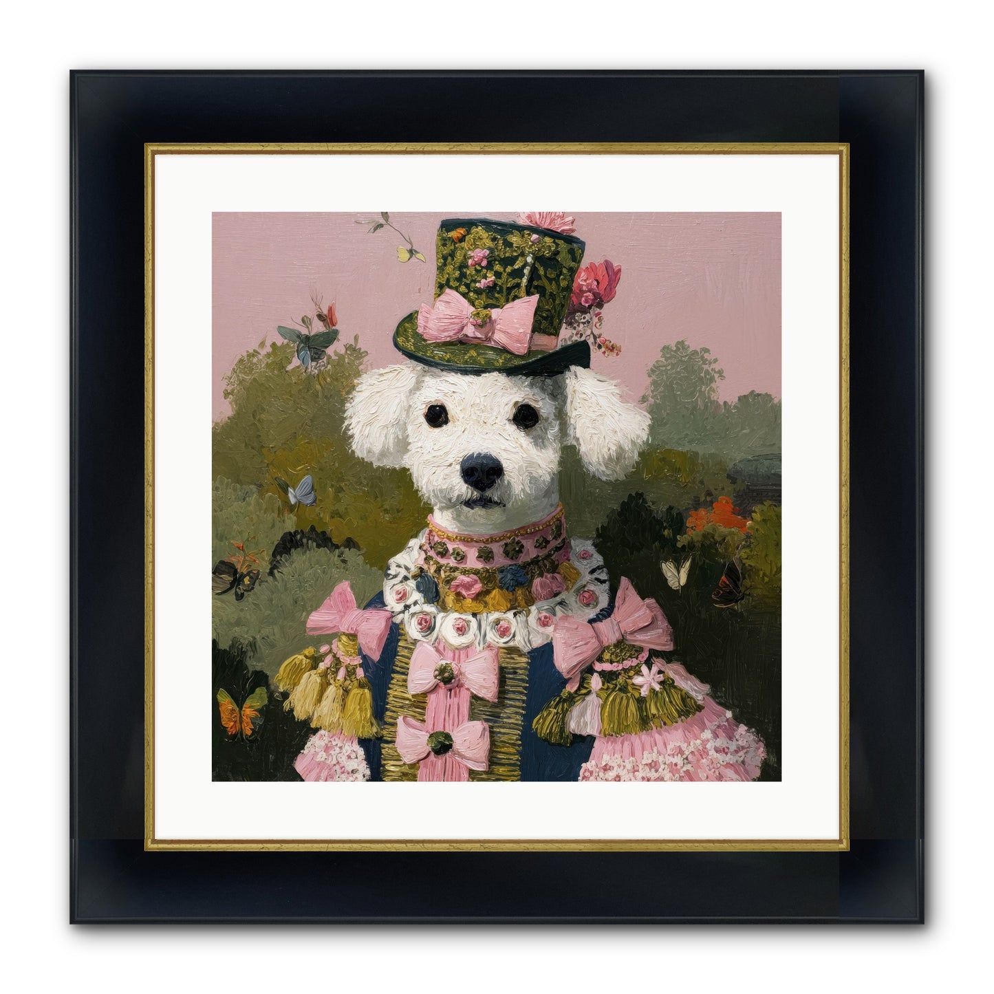 The Velvet Parlour Framed Print - Wide Black w/Gold 20x20