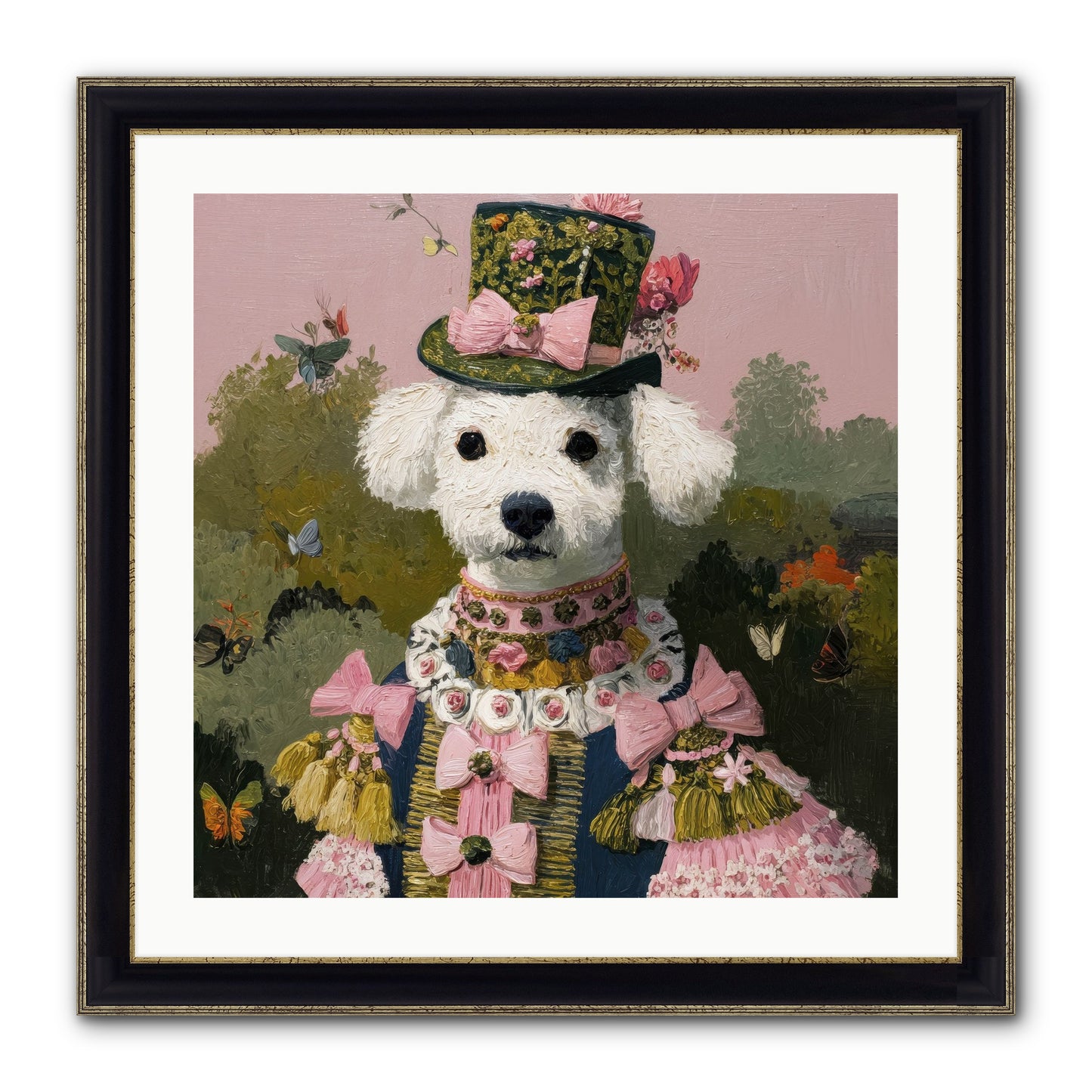 The Velvet Parlour Framed Print - Black & Gold 24x24