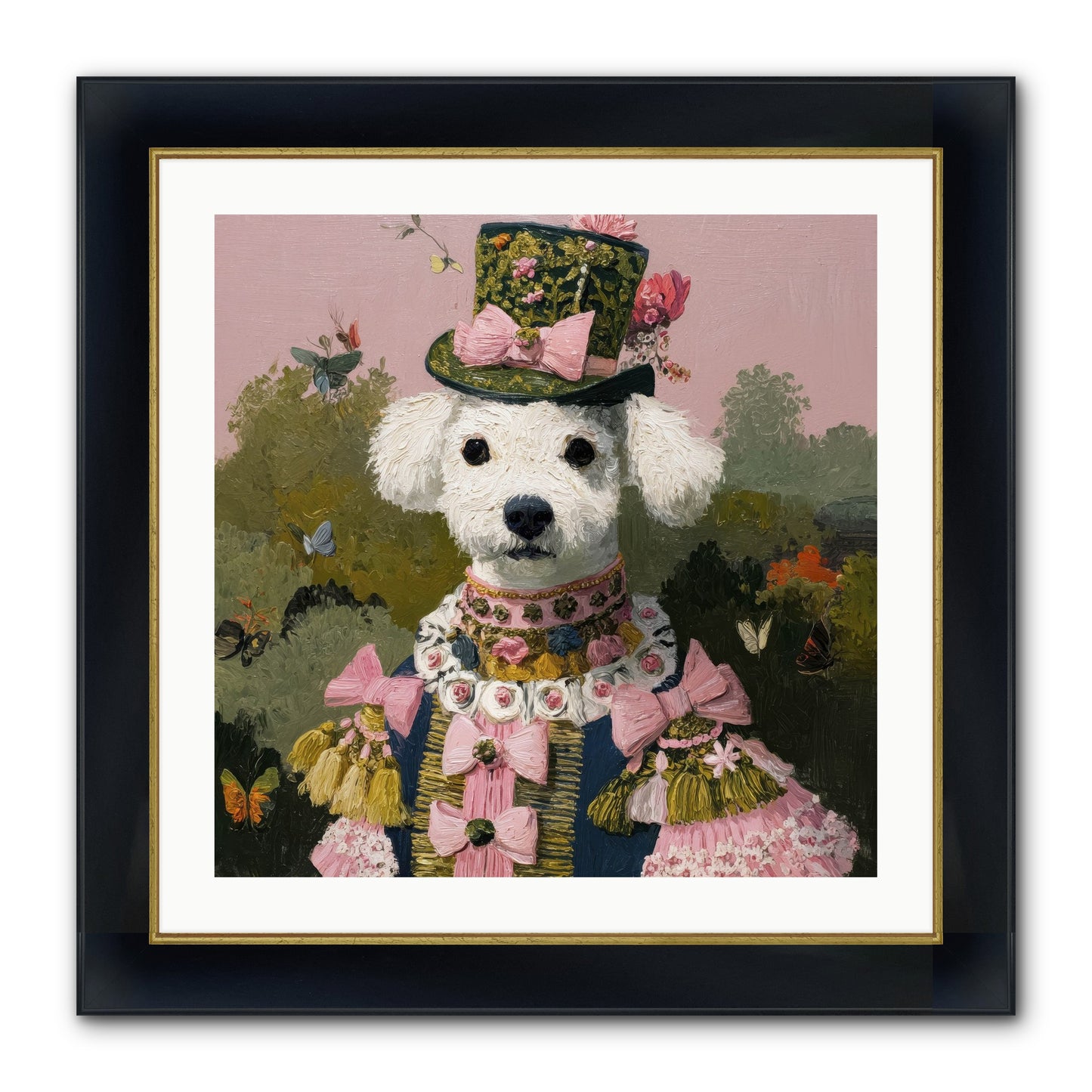 The Velvet Parlour Framed Print - Wide Black w/Gold 24x24