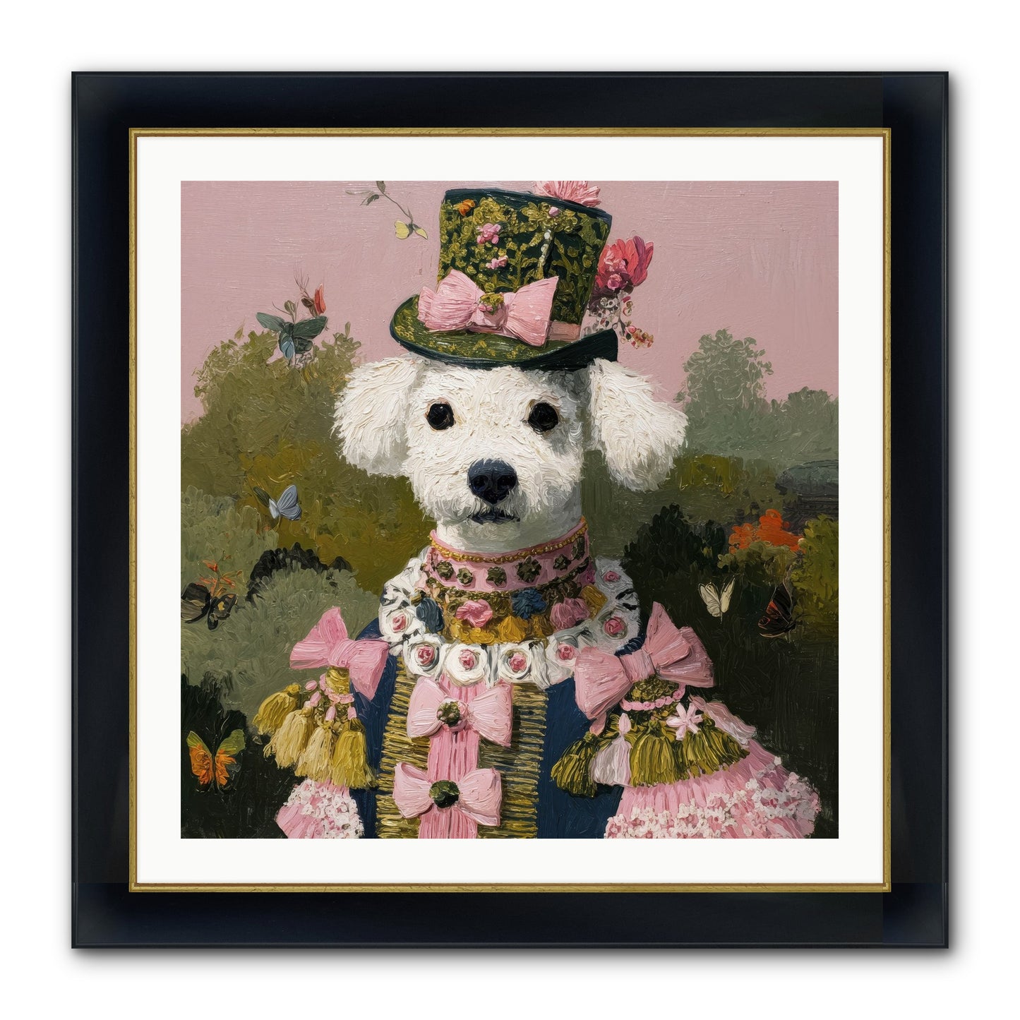 The Velvet Parlour Framed Print - Wide Black w/Gold 30x30