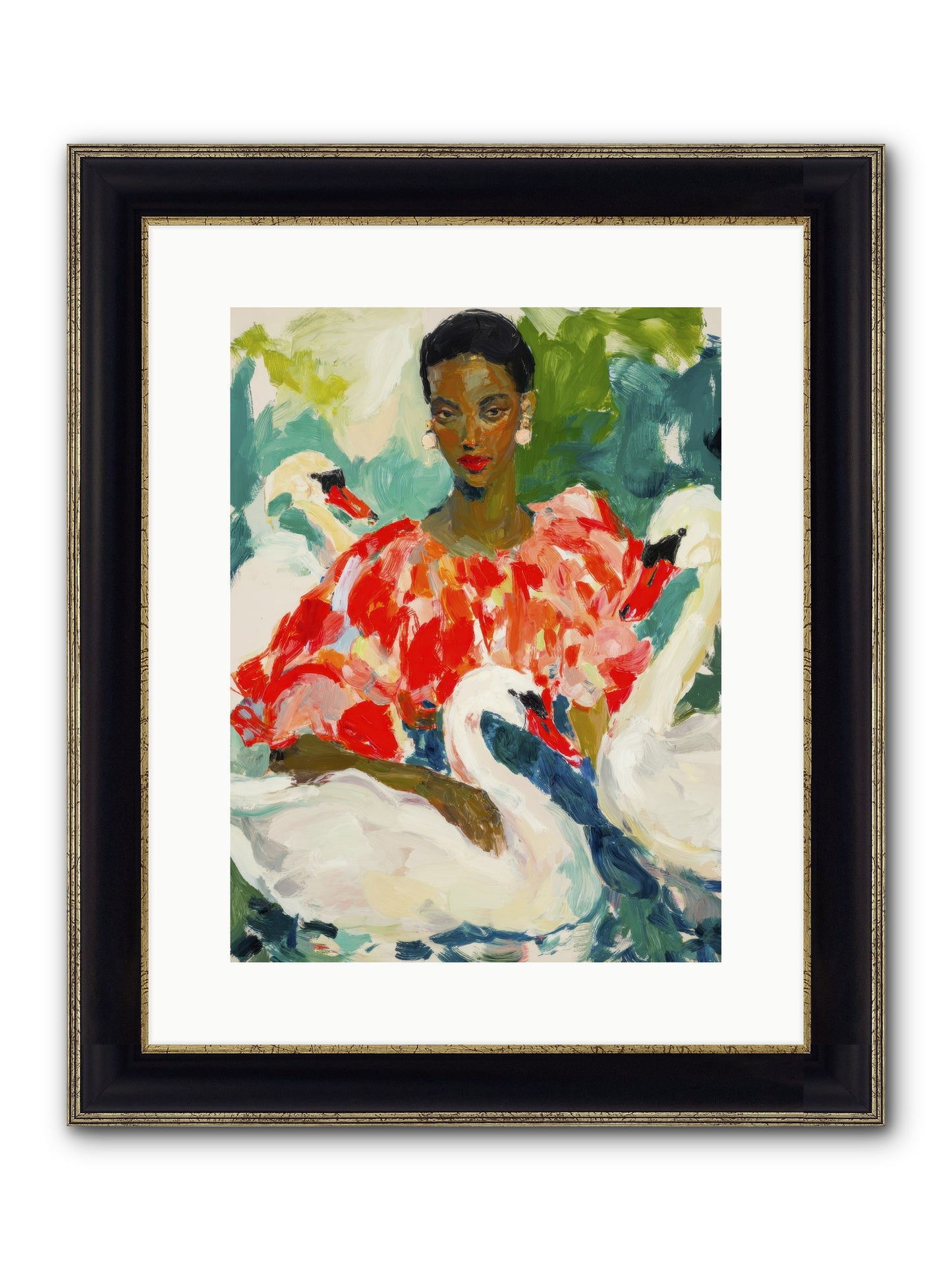 The Velvet Quill Framed Print - Black & Gold 12x16
