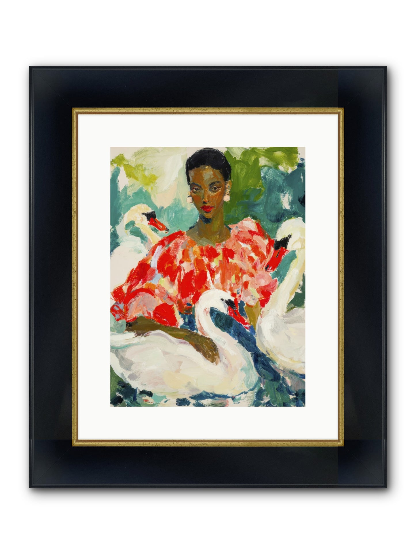 The Velvet Quill Framed Print - Wide Black w/Gold 12x16