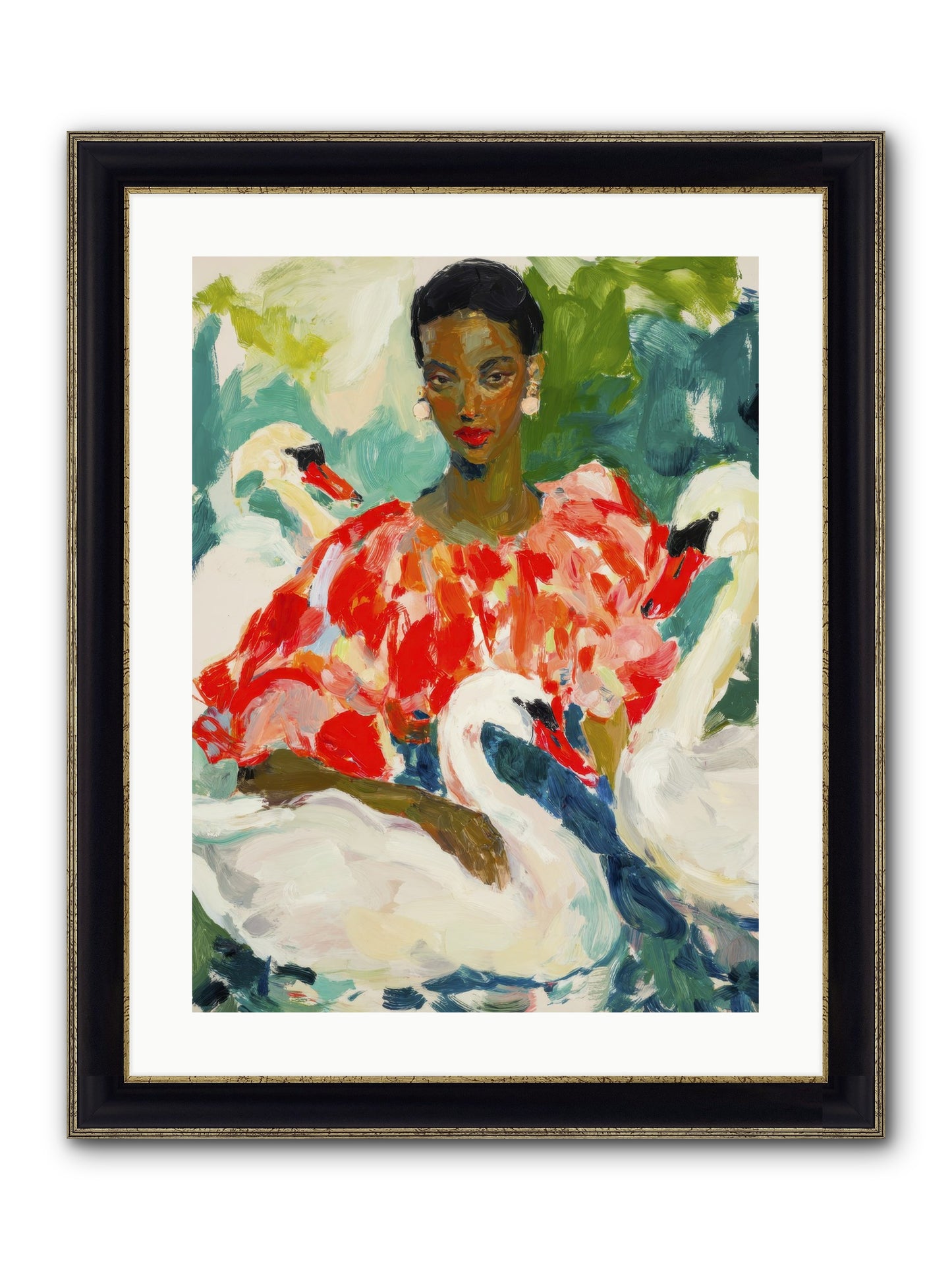 The Velvet Quill Framed Print - Black & Gold 18x24
