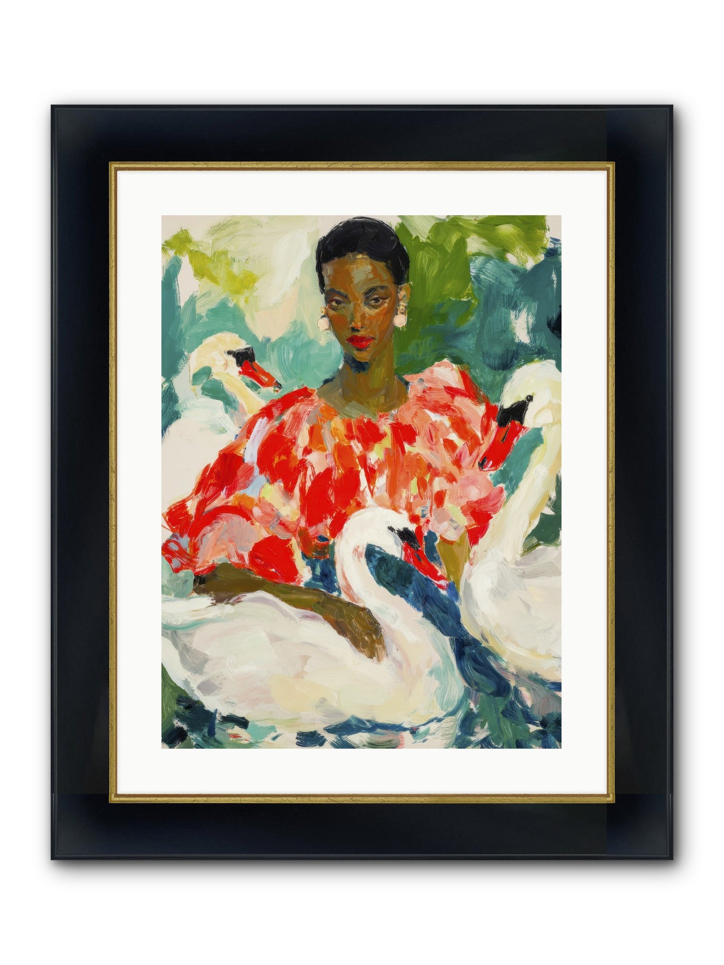 The Velvet Quill Framed Print - Wide Black w/Gold 18x24