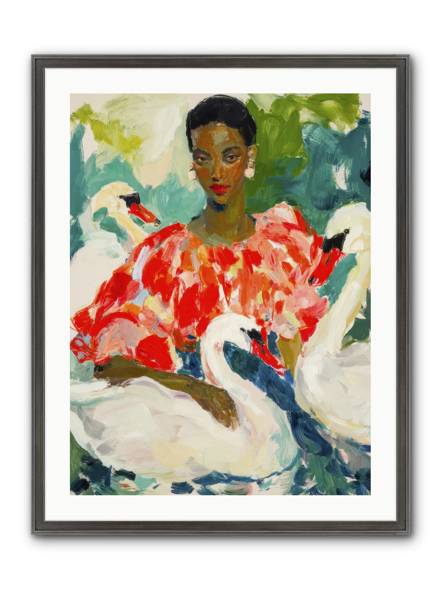 The Velvet Quill Framed Print - Slimwoods Black/Silver 24x32
