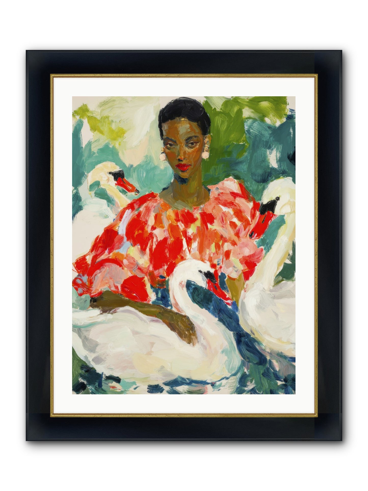 The Velvet Quill Framed Print - Wide Black w/Gold 24x32