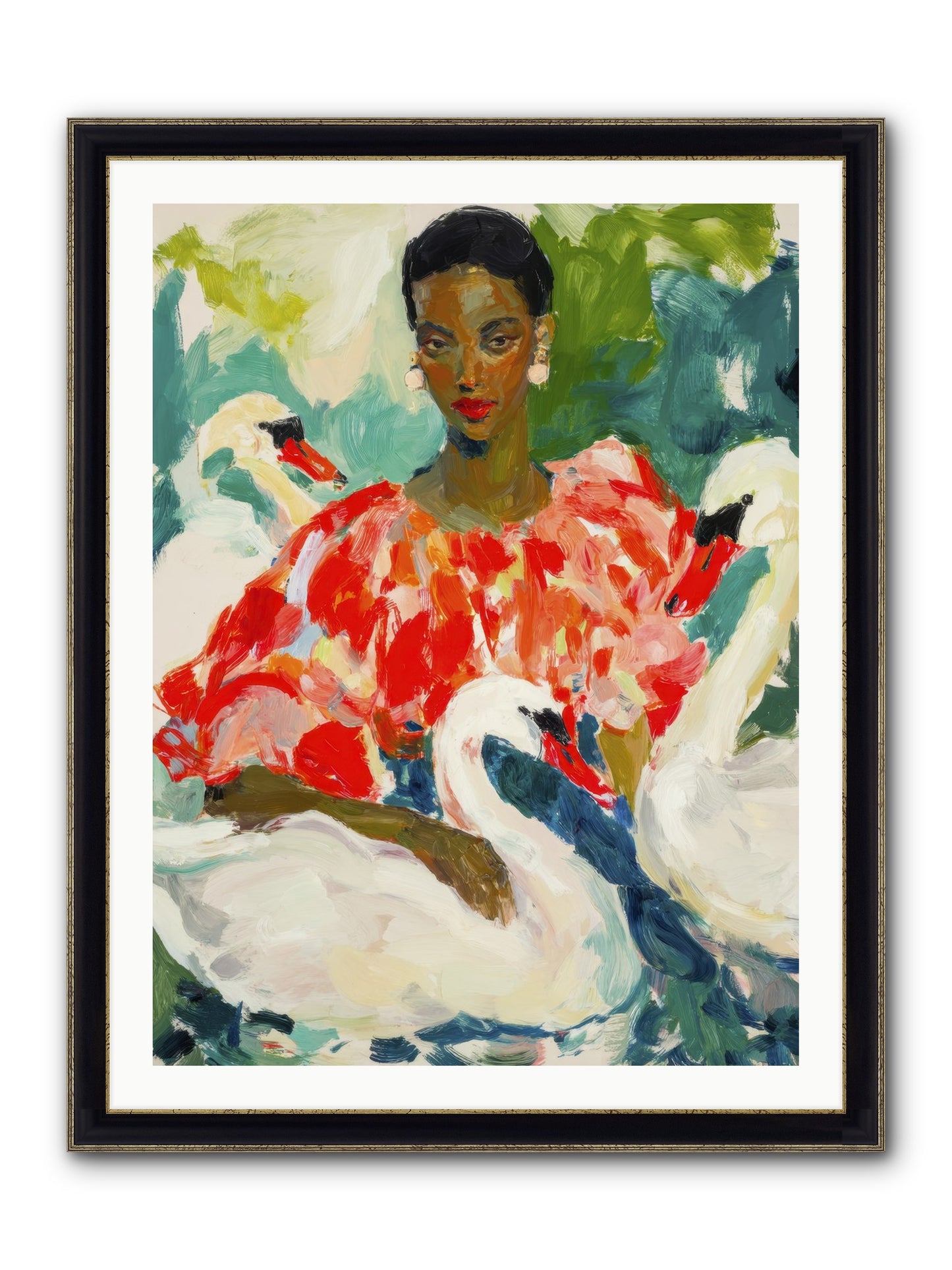 The Velvet Quill Framed Print - Black & Gold 30x40