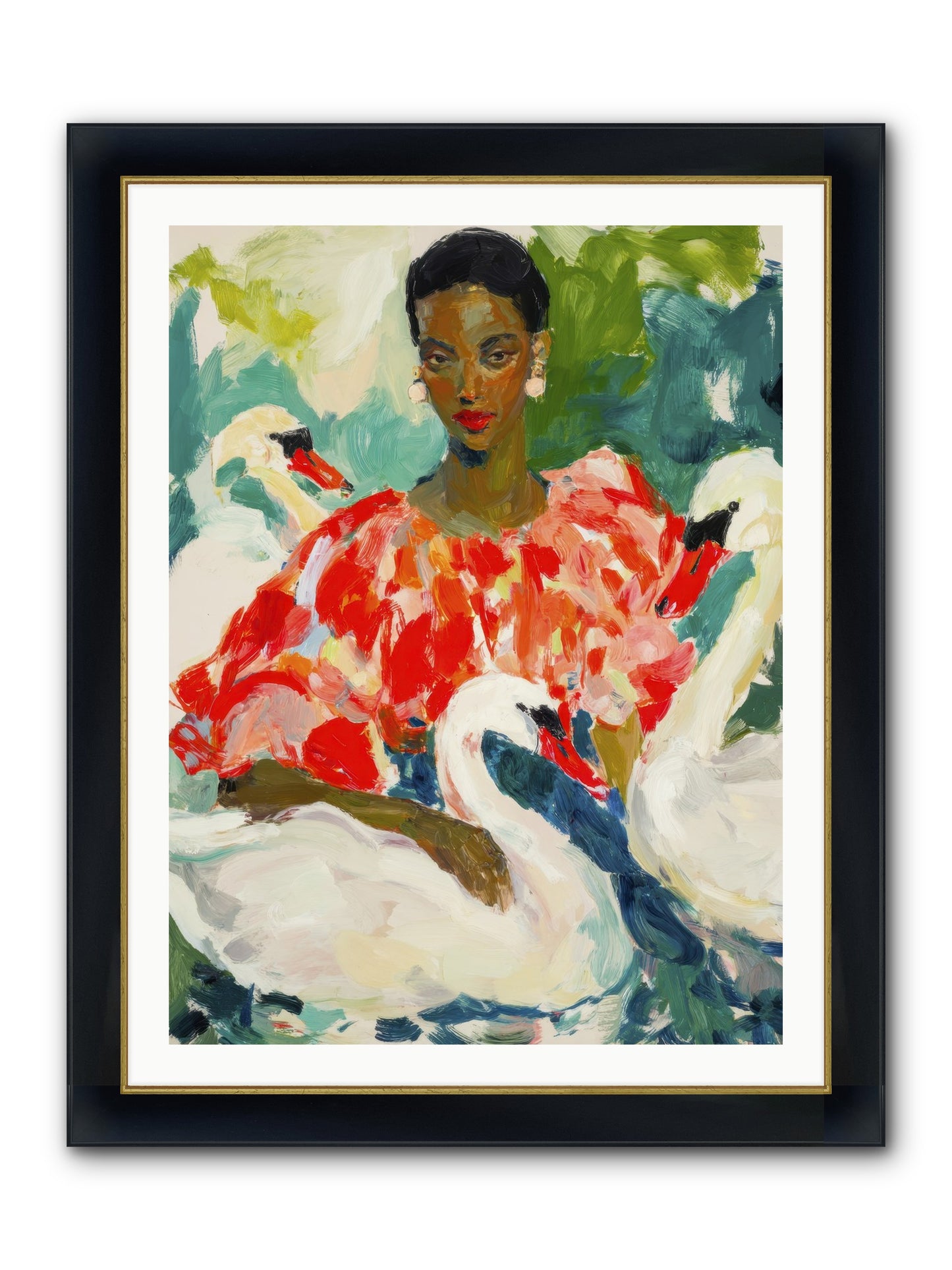 The Velvet Quill Framed Print - Wide Black w/Gold 30x40
