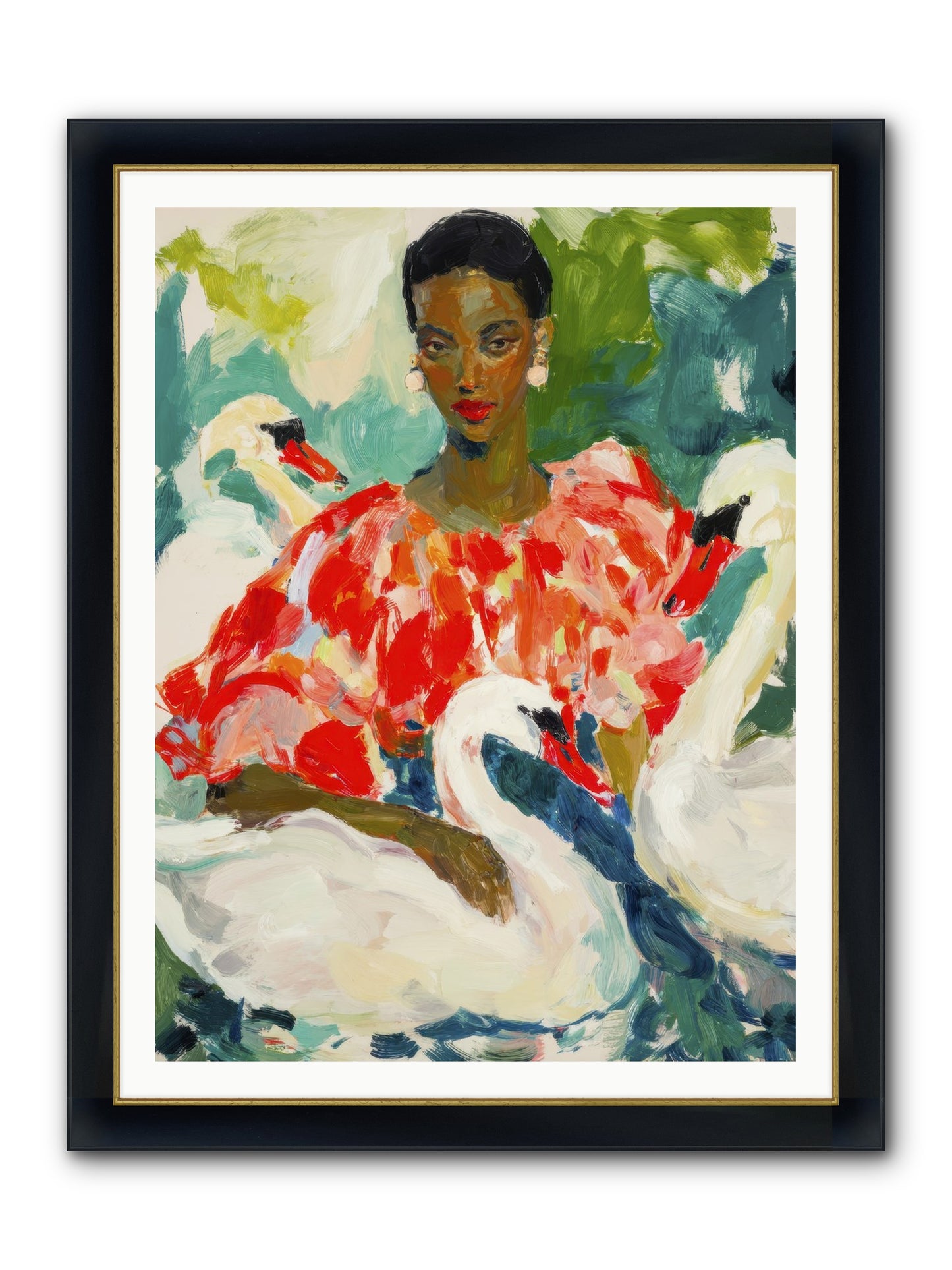 The Velvet Quill Framed Print - Wide Black w/Gold 36x48